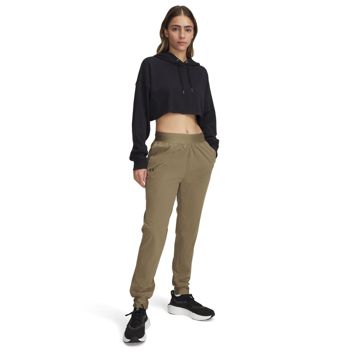 Under Armour Rise Solid Patterned High Rise Track Pants