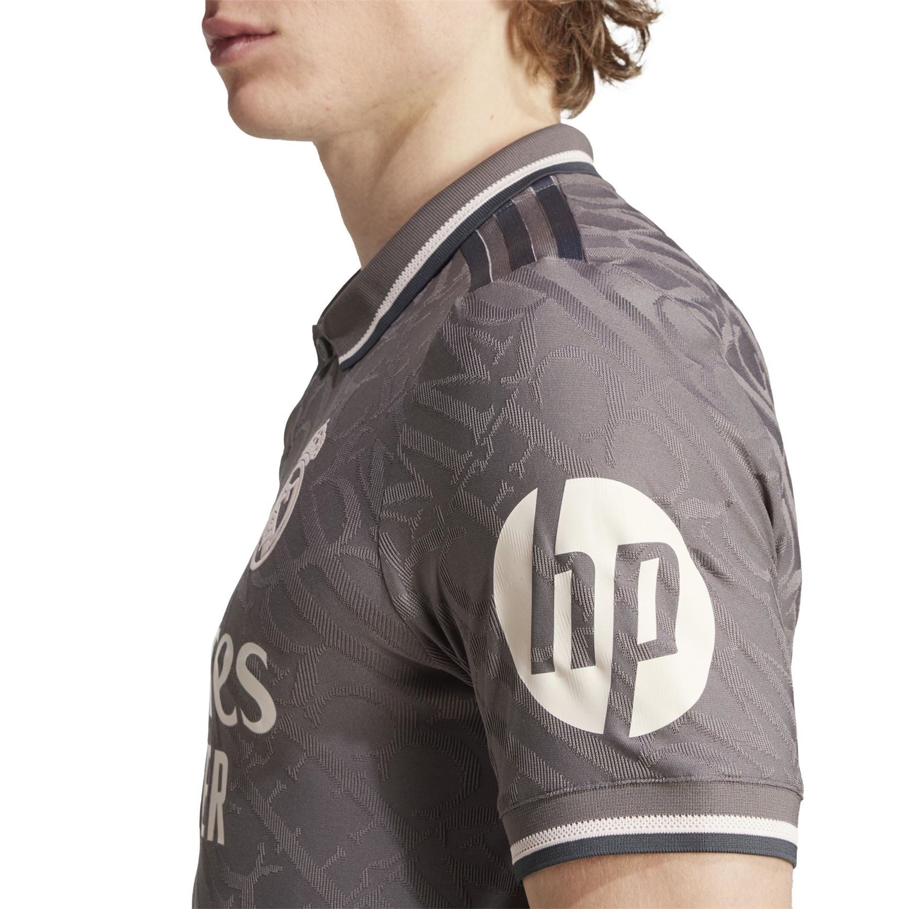 adidas Three Bar Logo Collared Neck Short Sleeve Jersey Shirt