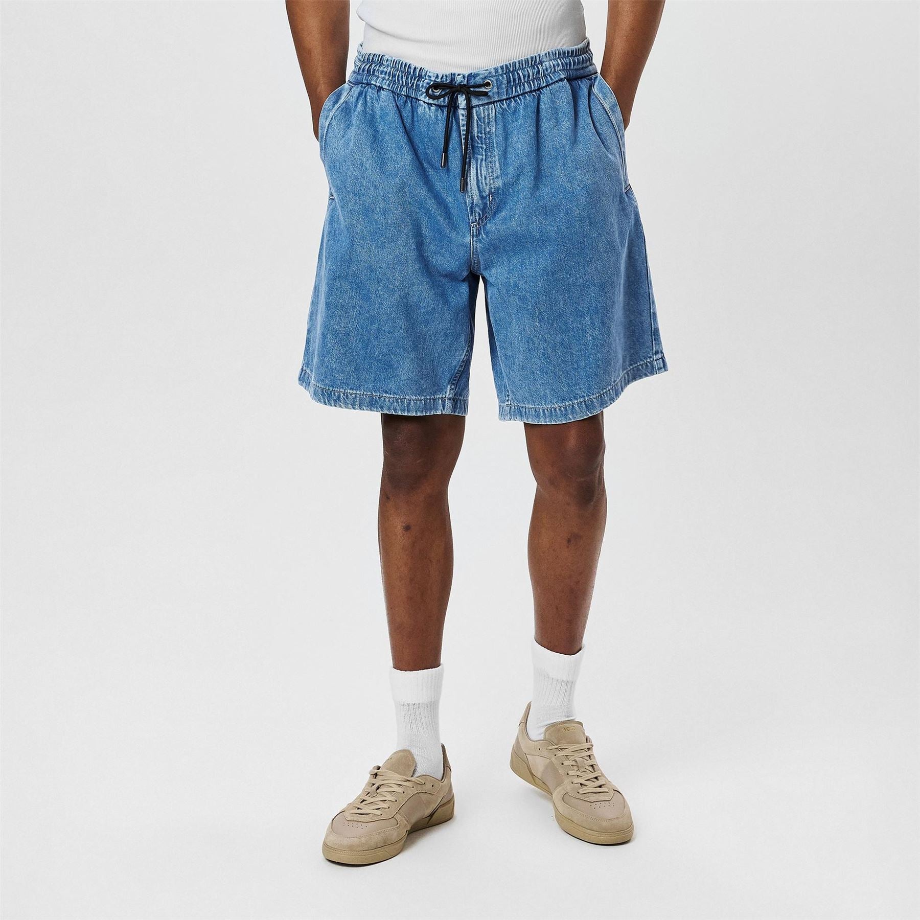 Boss Denim Bermuda Shorts with Metal Drawcord