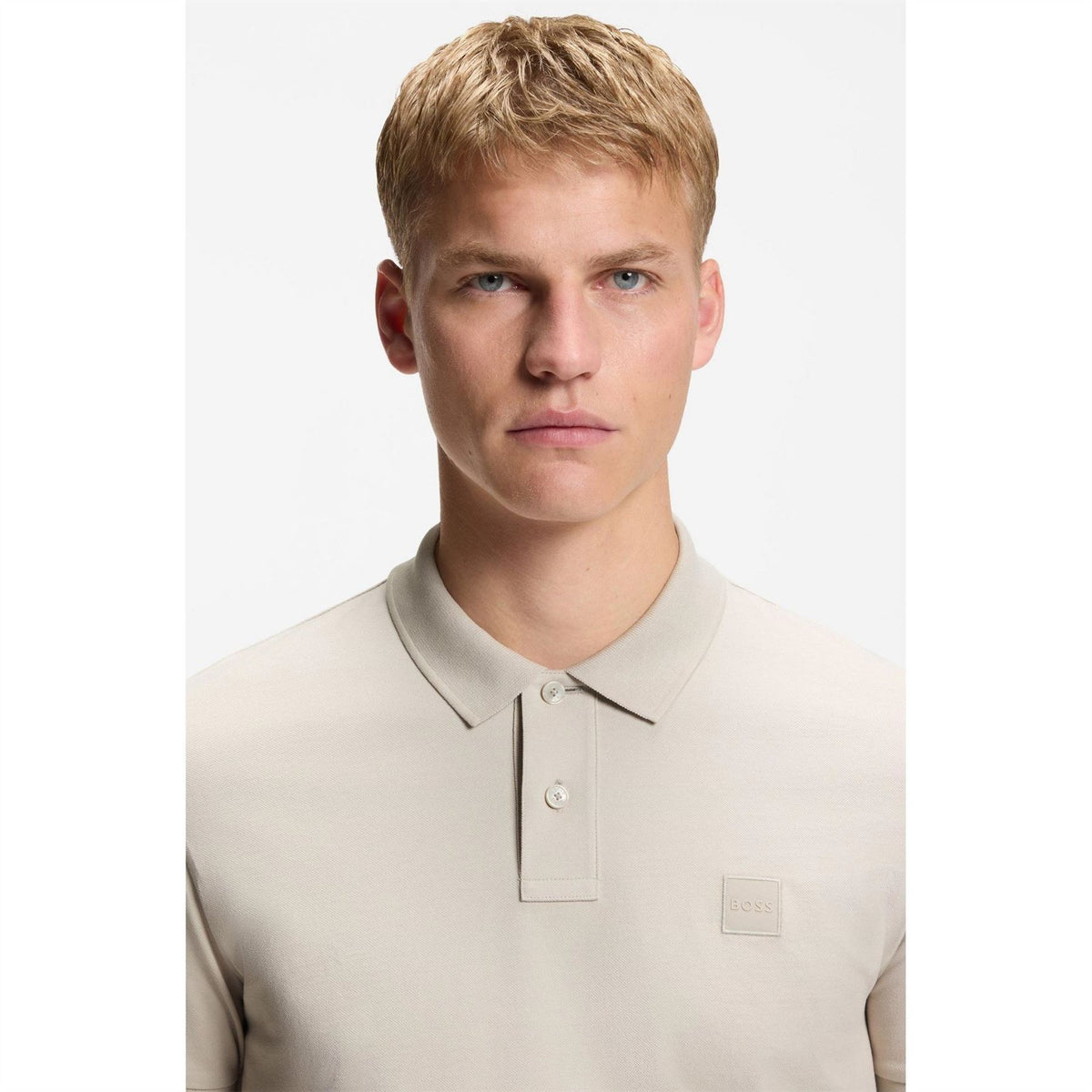 Boss Collared Neck Button Placket Polo Shirt