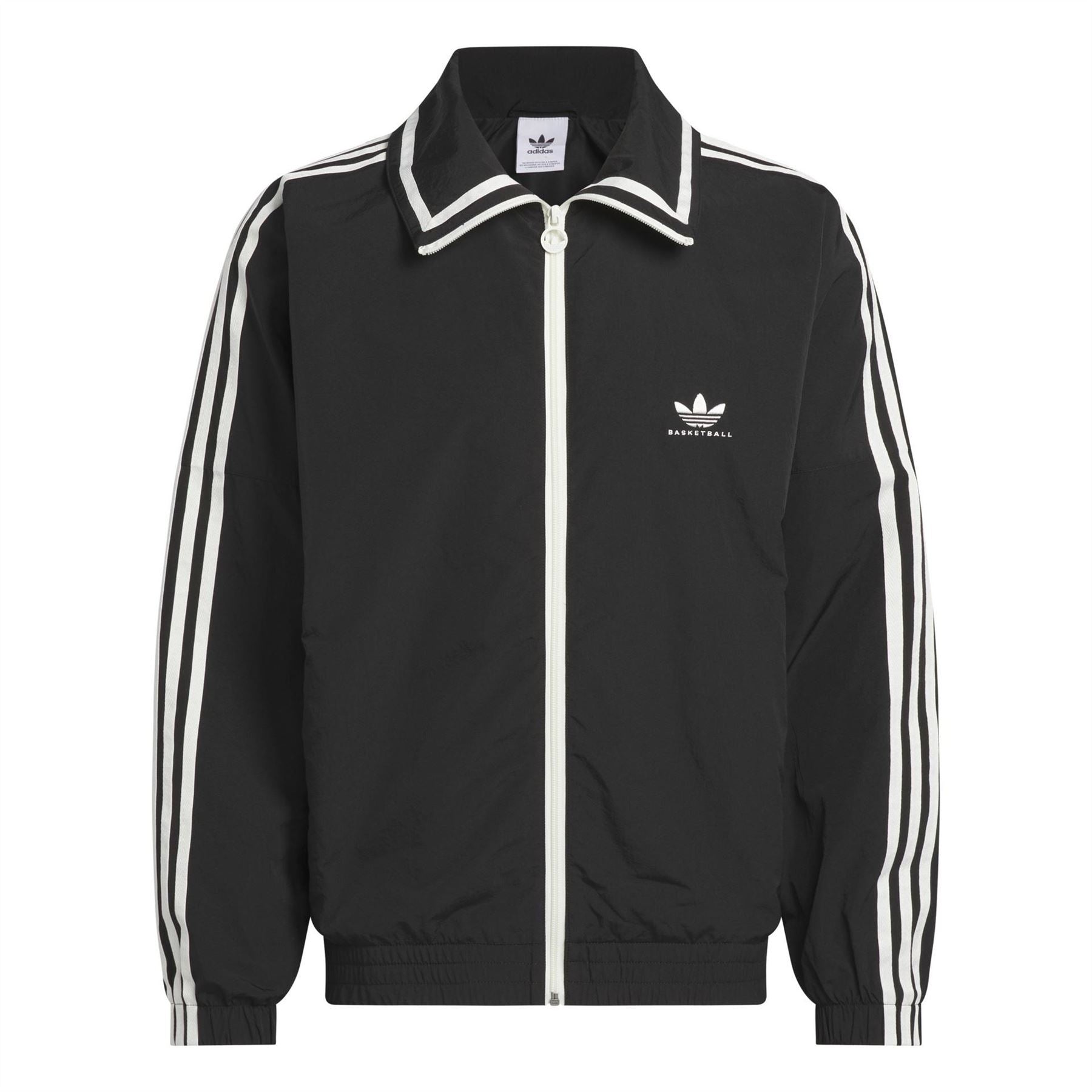 adidas Three Stripes Patterned Collared Neck Shell Jacket