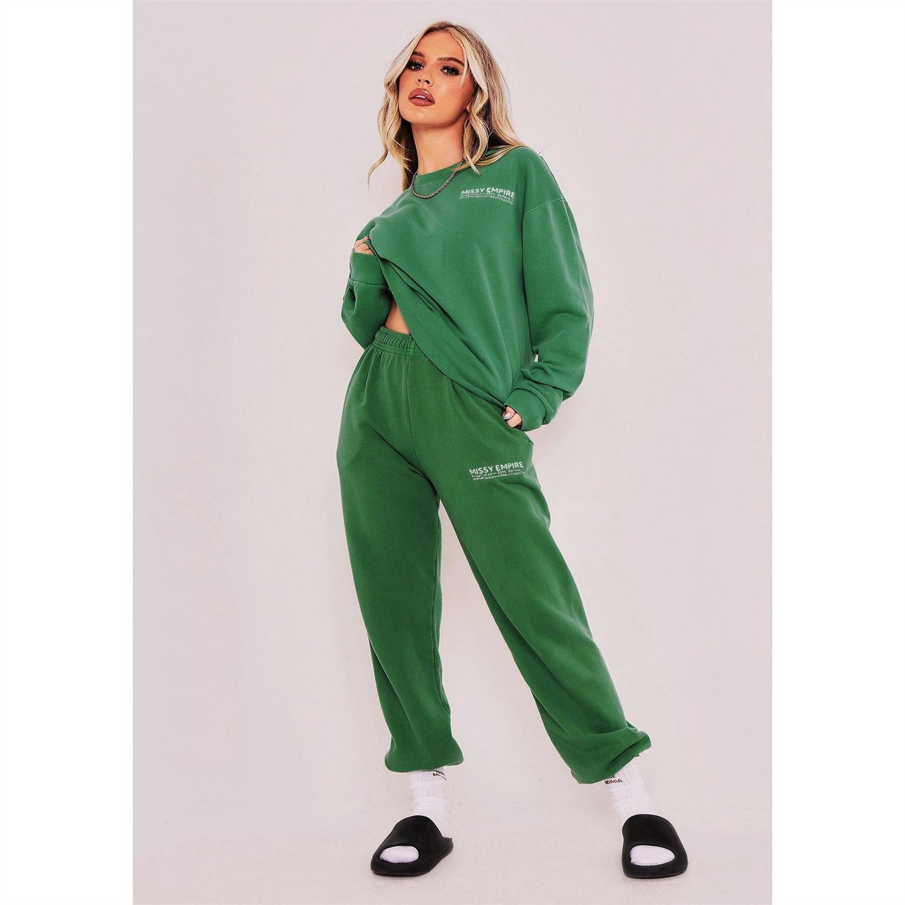 Missy Empire Empire Text Oversized Joggers