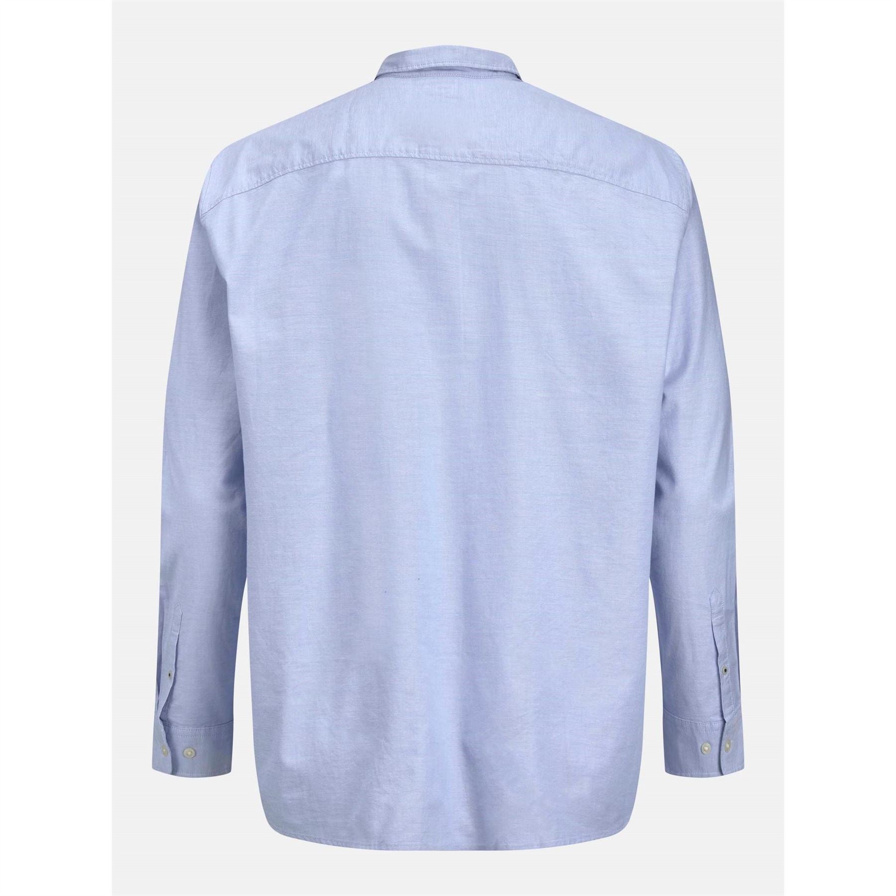 Jack and Jones Oxford Chest Pocket Collared Long Sleeve Cuban Shirt