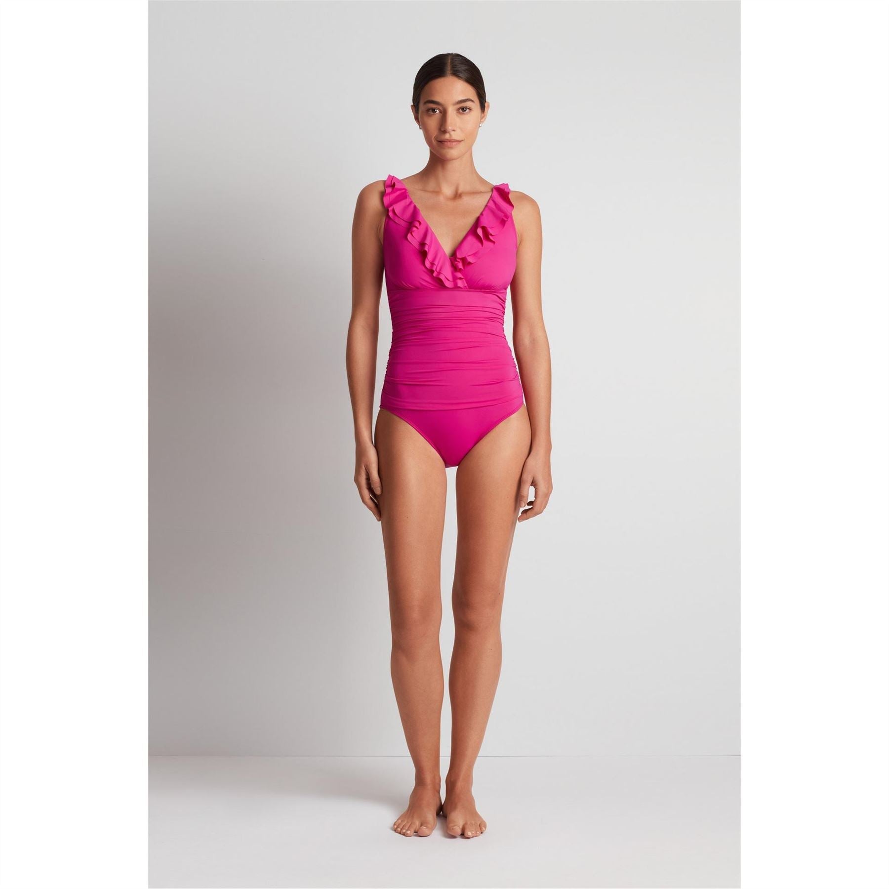 Lauren by Ralph Lauren Regular Fit V-Neck One Piece Swimsuit