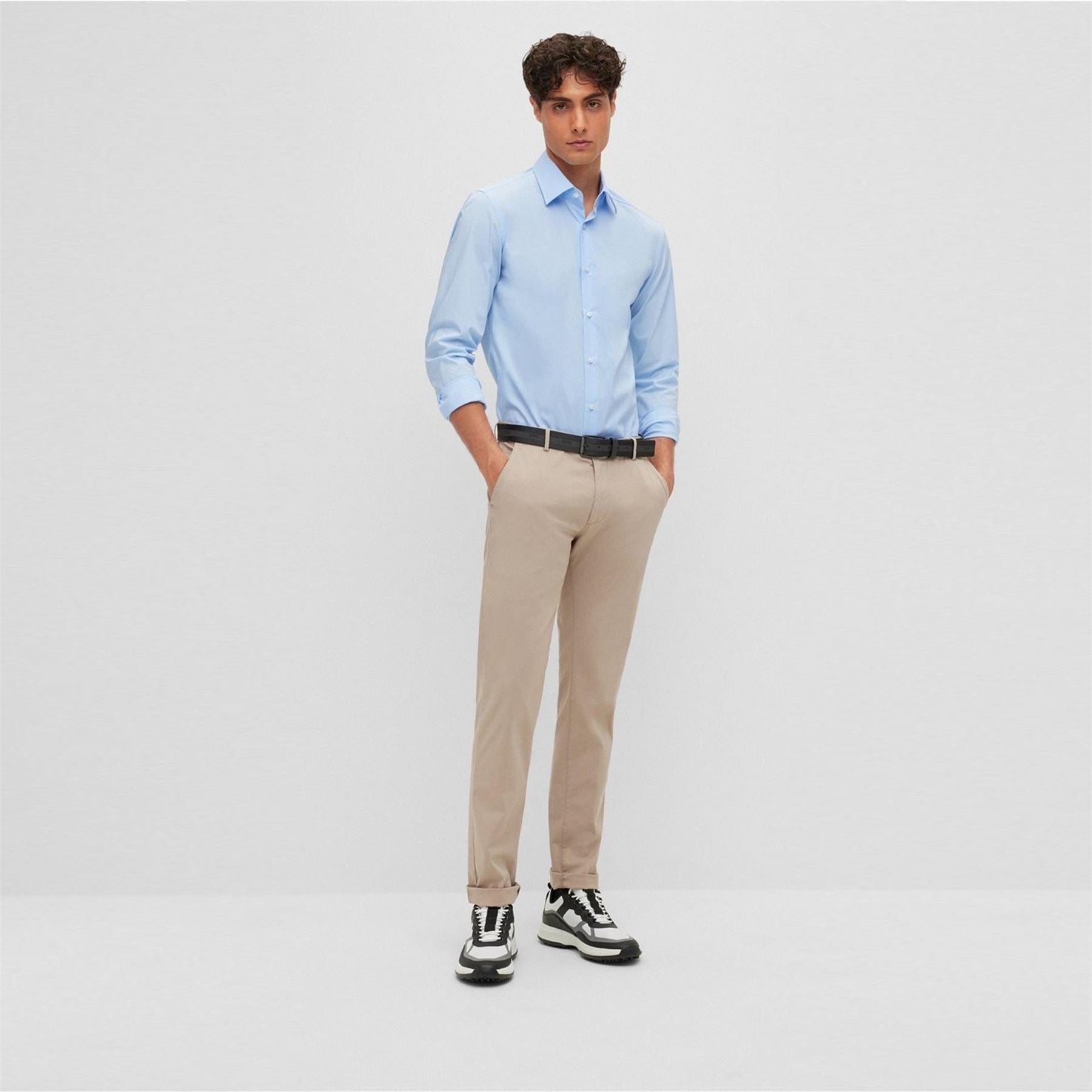 Boss Regular Fit Collared Neck Long Sleeve Oxford Shirt