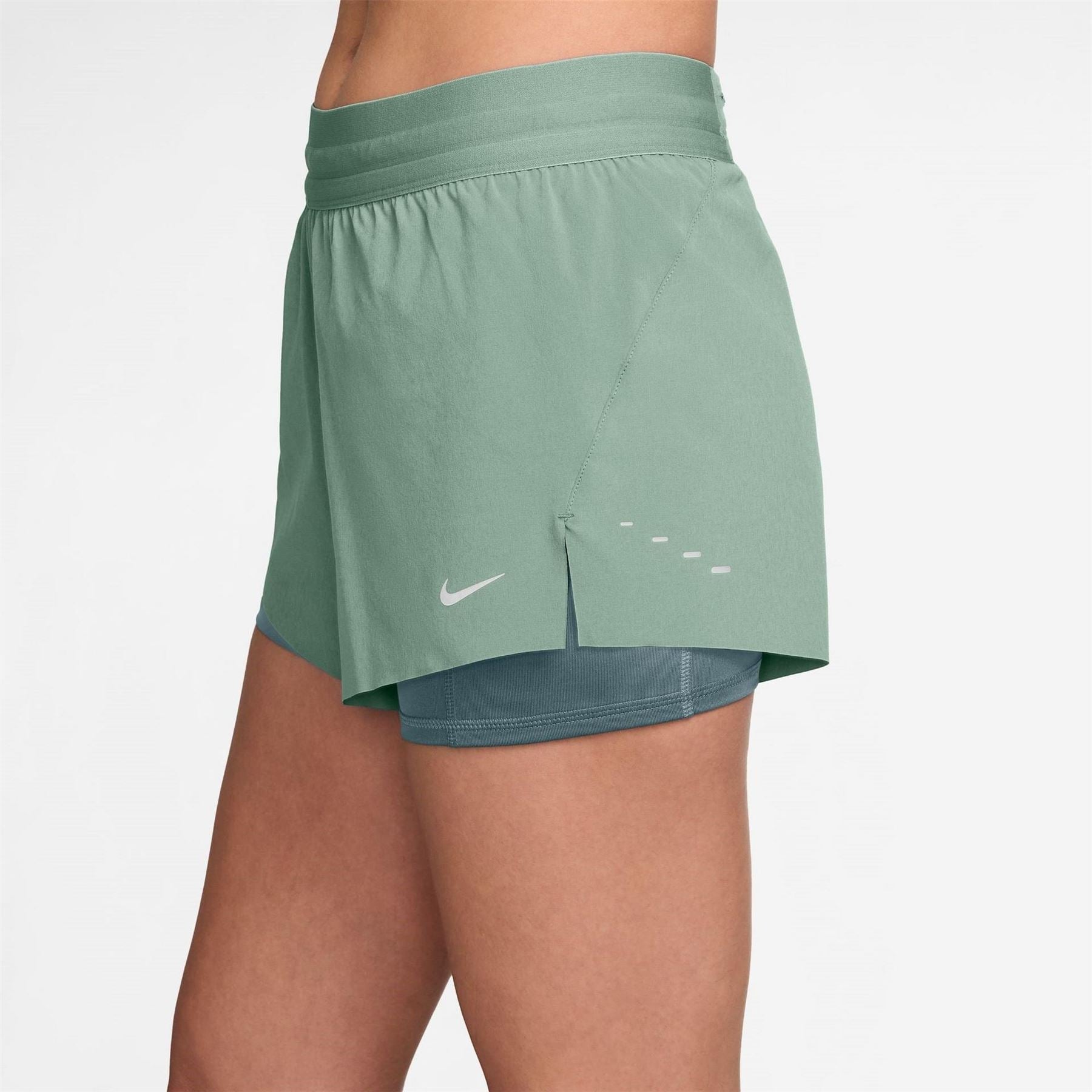 Nike Womens Dri Fit Swift Mid Rise 3 2 In 1 Shorts