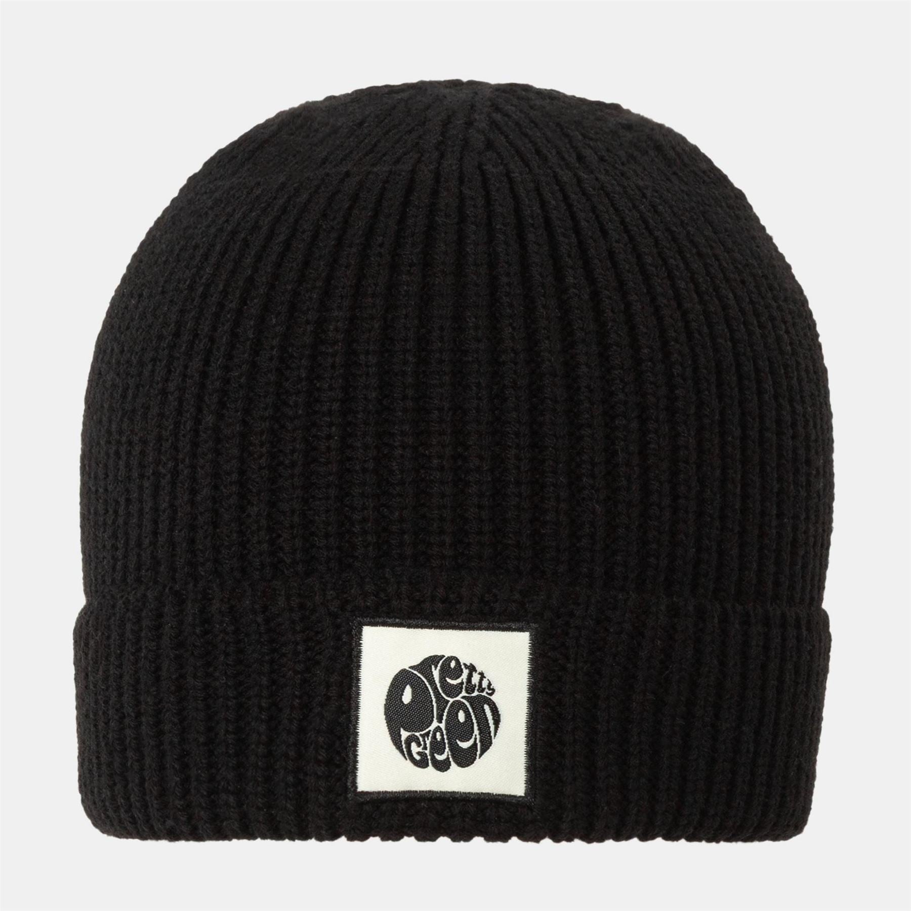 Pretty Green Adjustable Cuff Beanie With a Ribbed Pattern