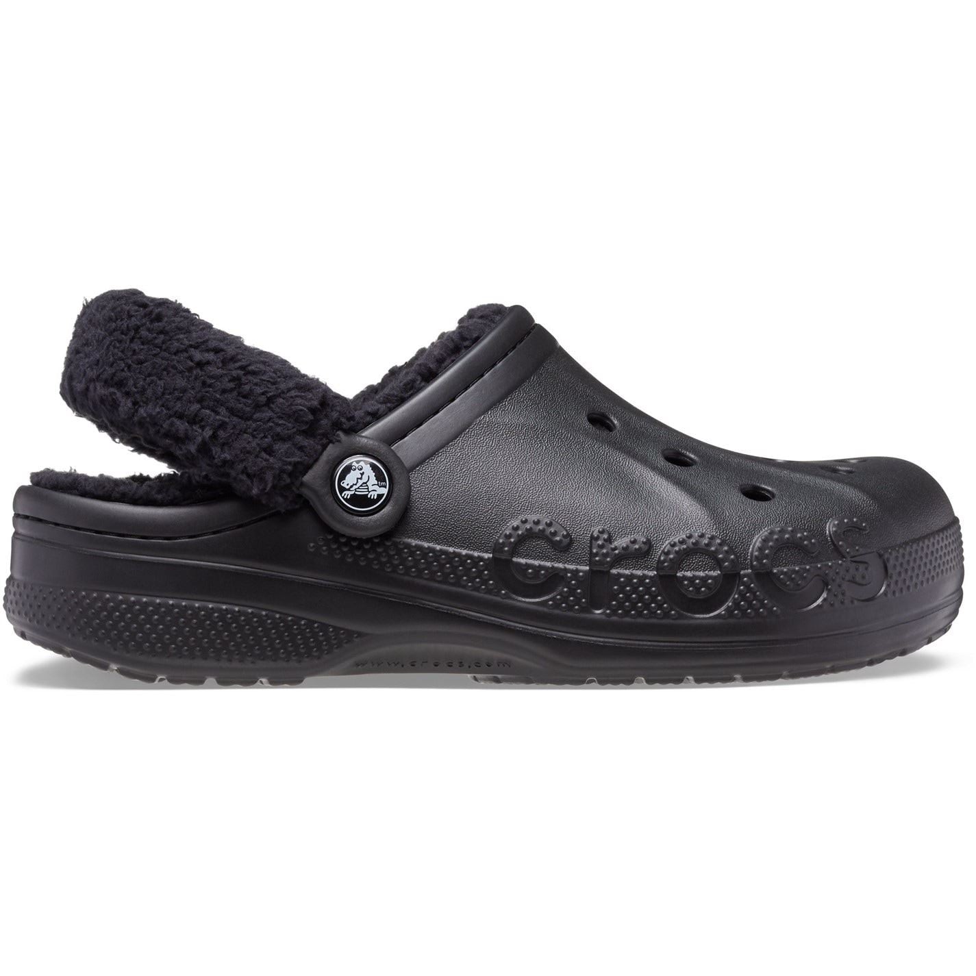 Crocs Baya Lined Fuzz Strap Closed Toe Clogs