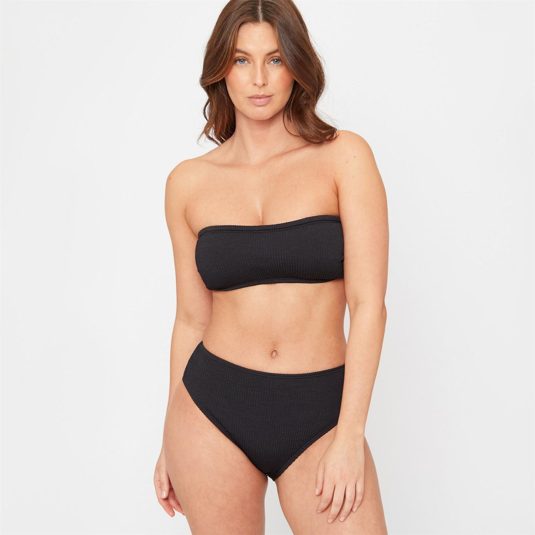 Be You Textured High Waist Bikini Bottoms