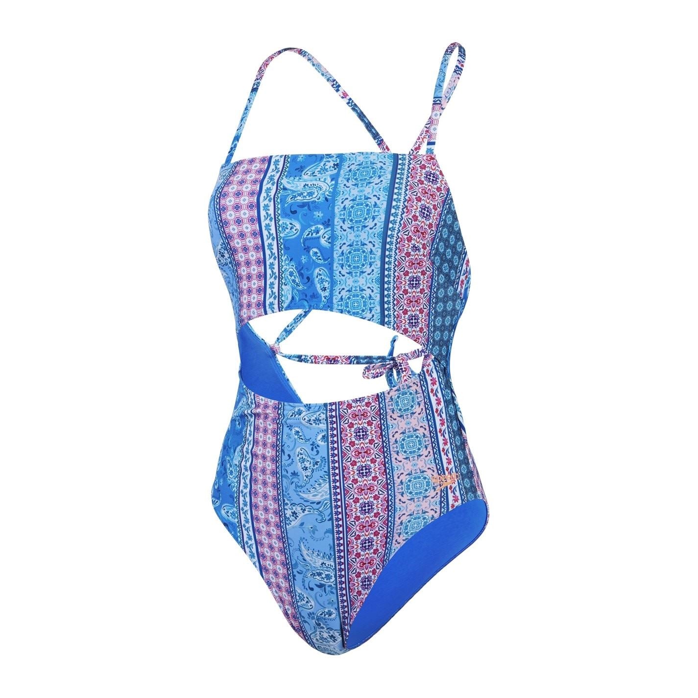 Speedo Paisley Patterned Tie Back Swimsuit