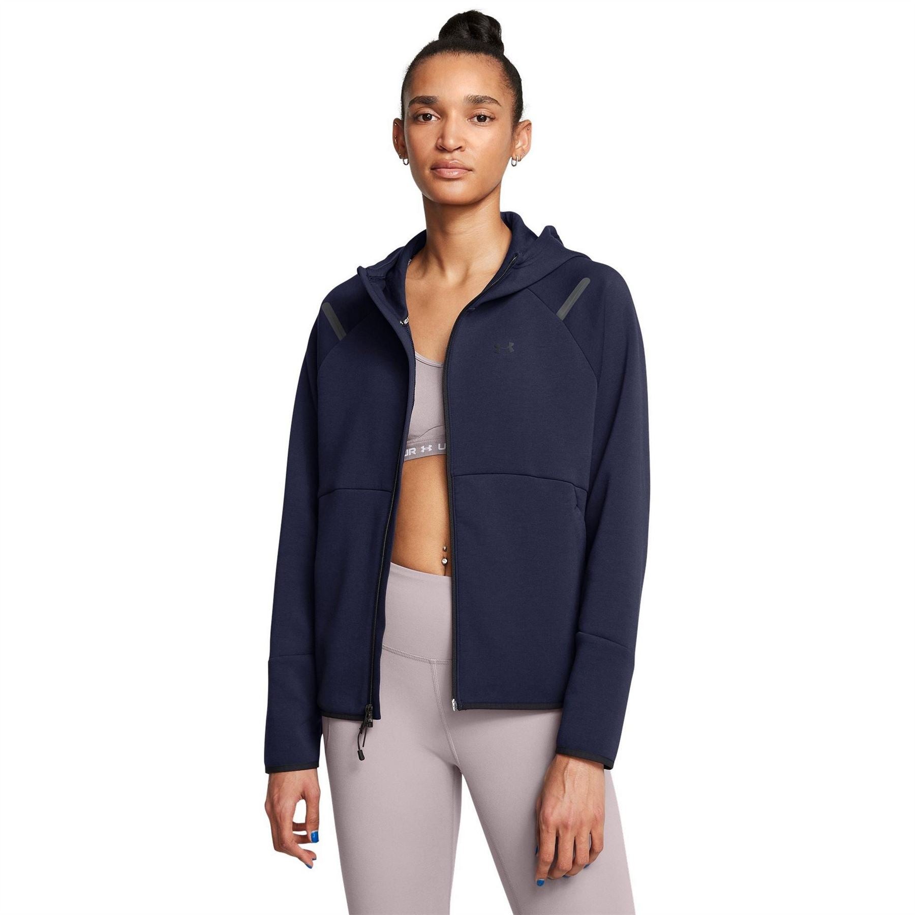 Under Armour Unstoppable Hooded Full Zipper Solid Patterned Sweat Jacket