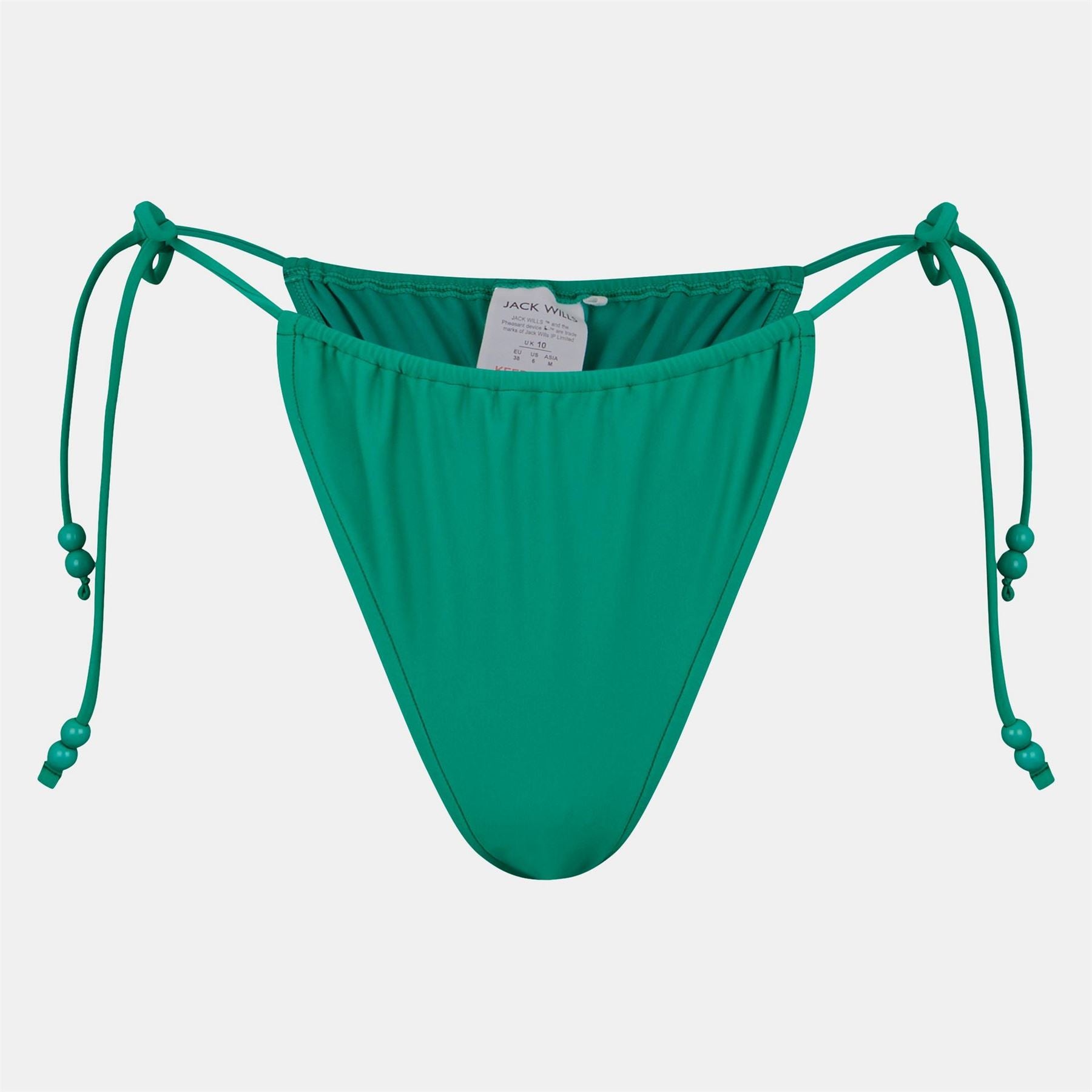 Jack Wills Jw Beaded Ruched Tie Side Bikini Bottoms