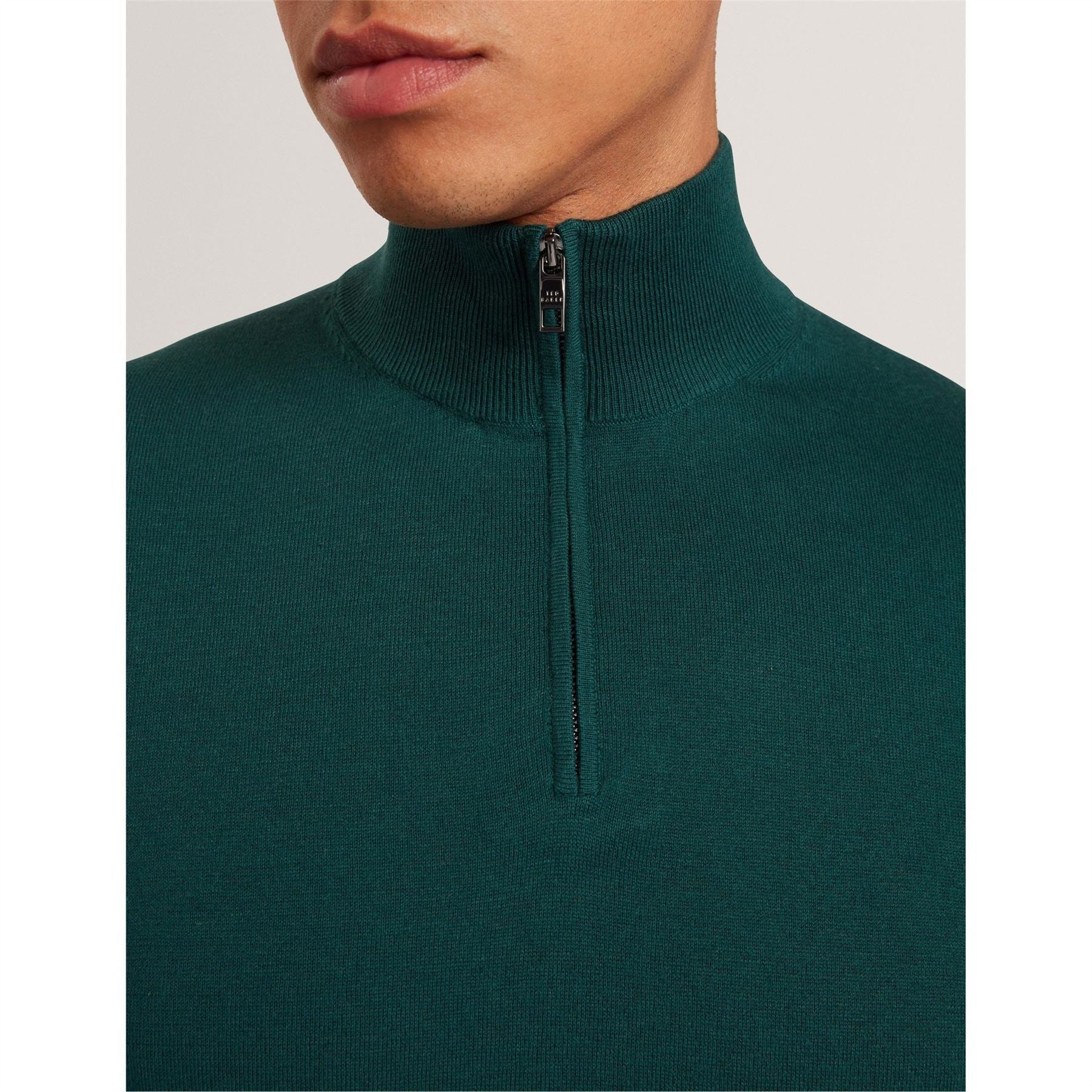 Ted Baker Merino Zip Neck Long Sleeve Raglan Sweater