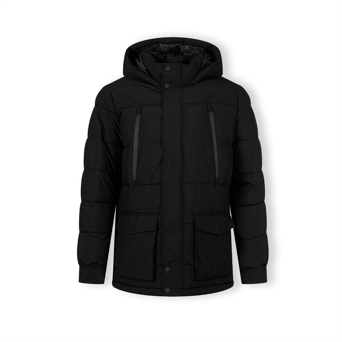 Minoti Men Long Parka With Fleece Lining Black