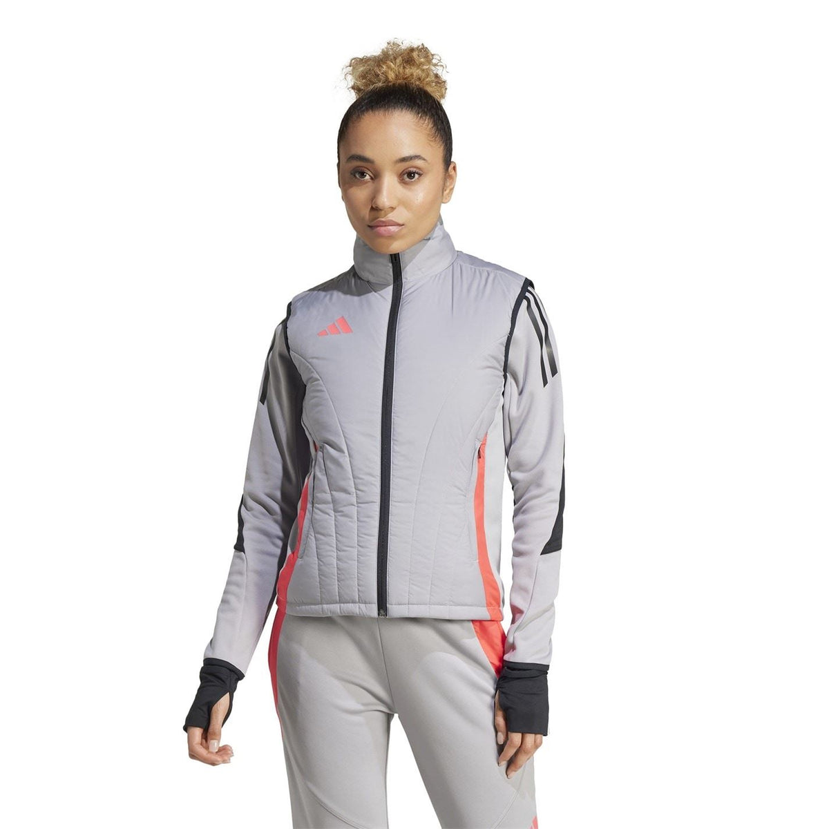 adidas Womens Tiro24c Solid Patterned Ribbed Cuff Performance Vest