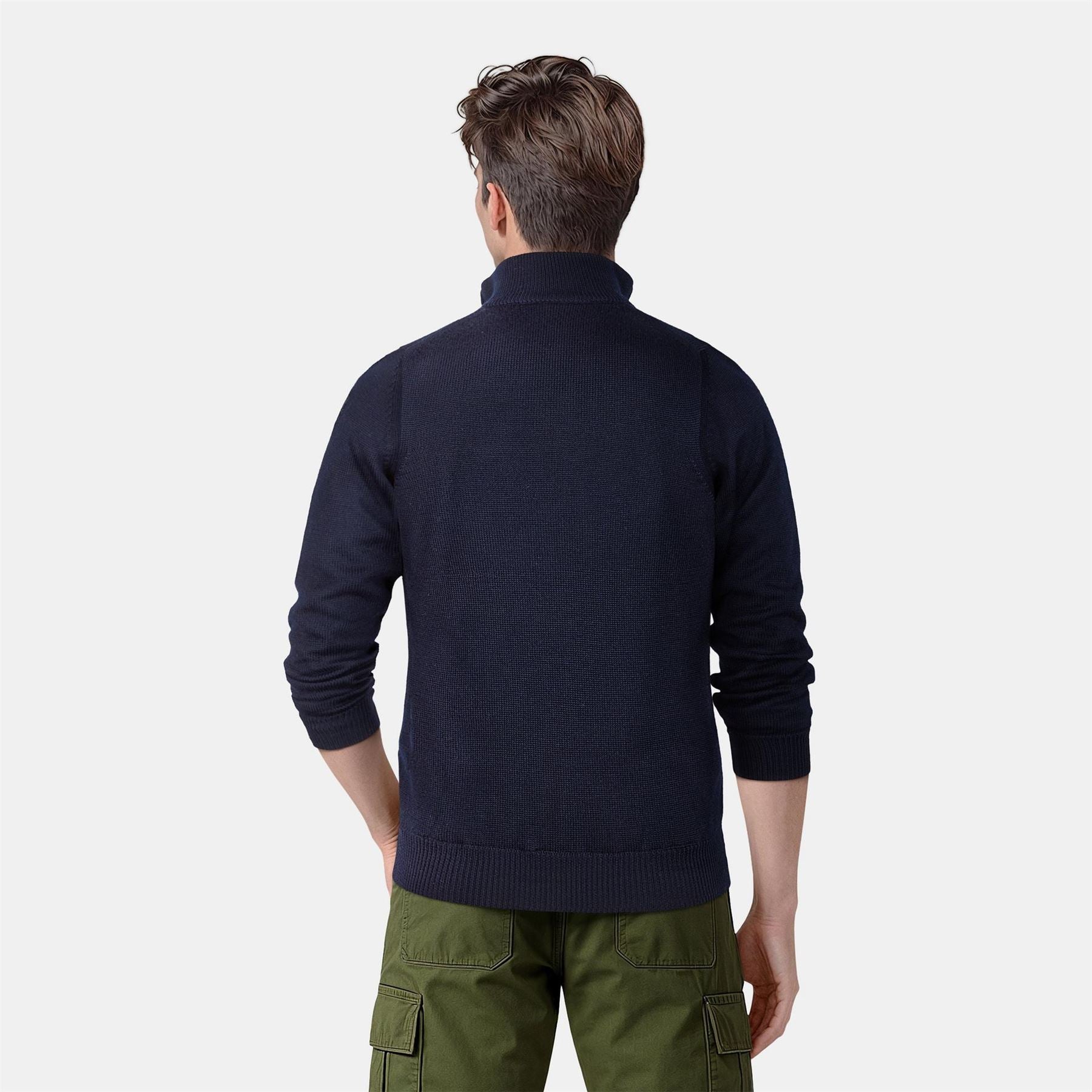 Lyle and Scott Zip Neck Regular Fit Long Sleeve Sweater