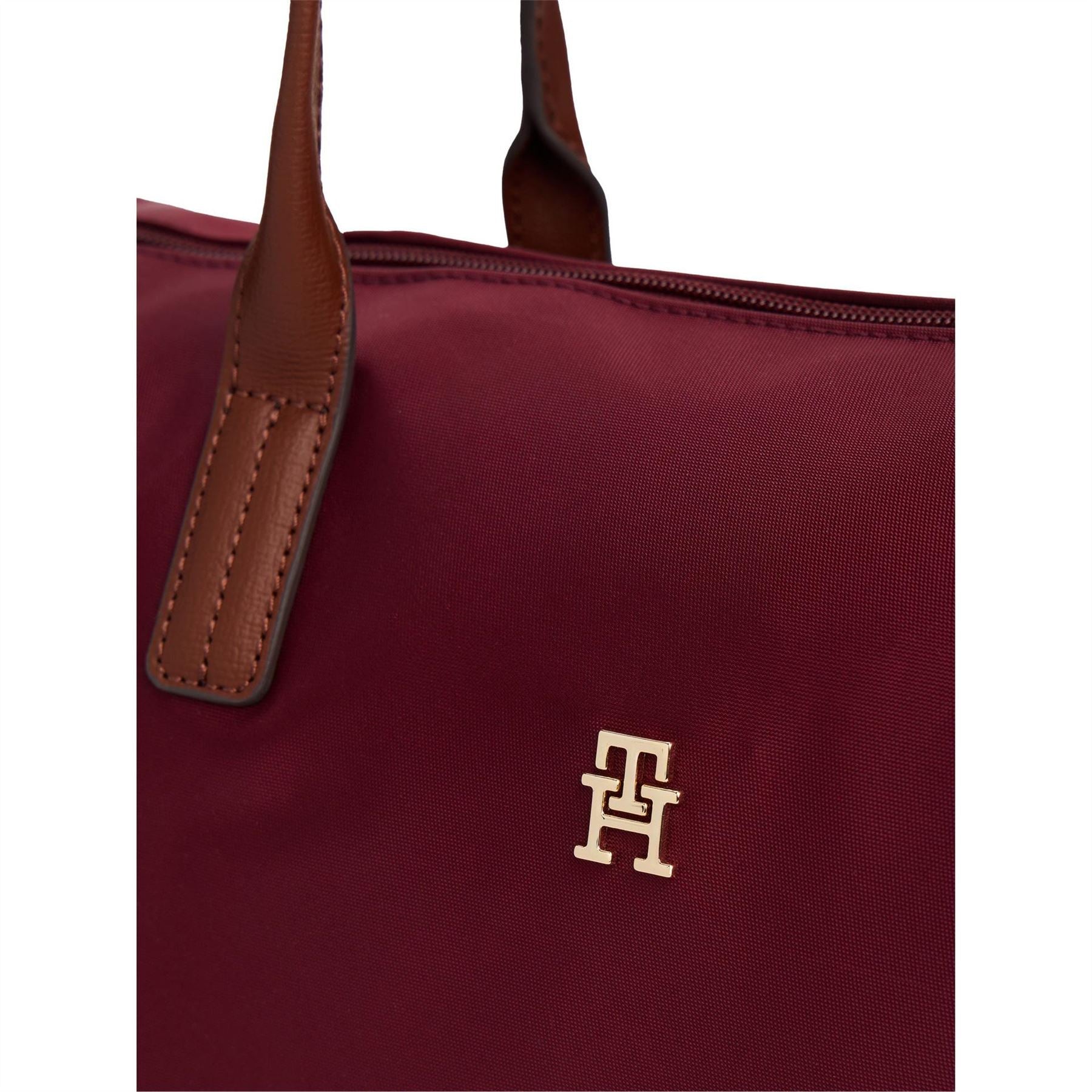 Tommy Hilfiger Popette Trapezoid Shape Tote Bag with Gold Tone Hardware