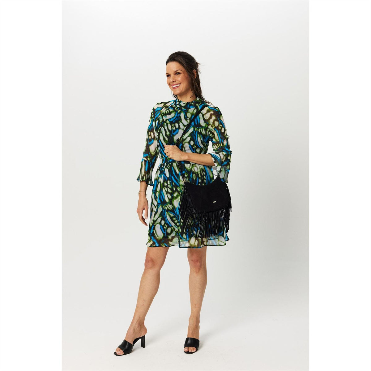 Biba High Neck Mini Skater Dress