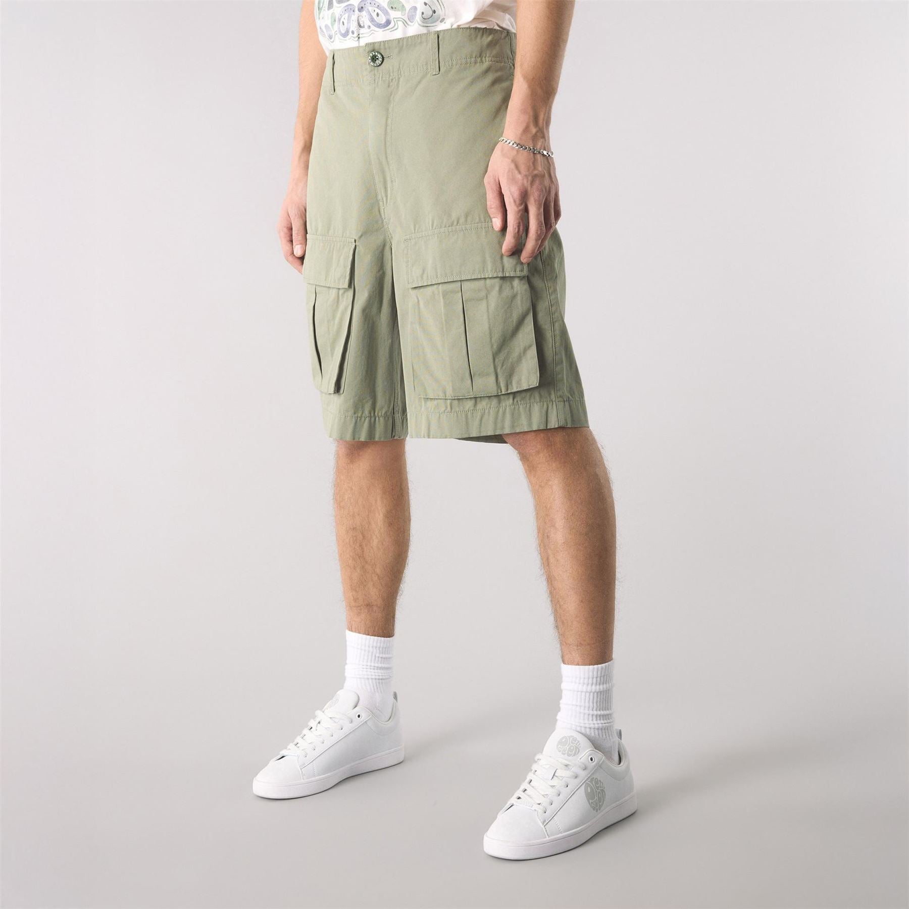 Pretty Green Cargo Shorts with Utility Pocket