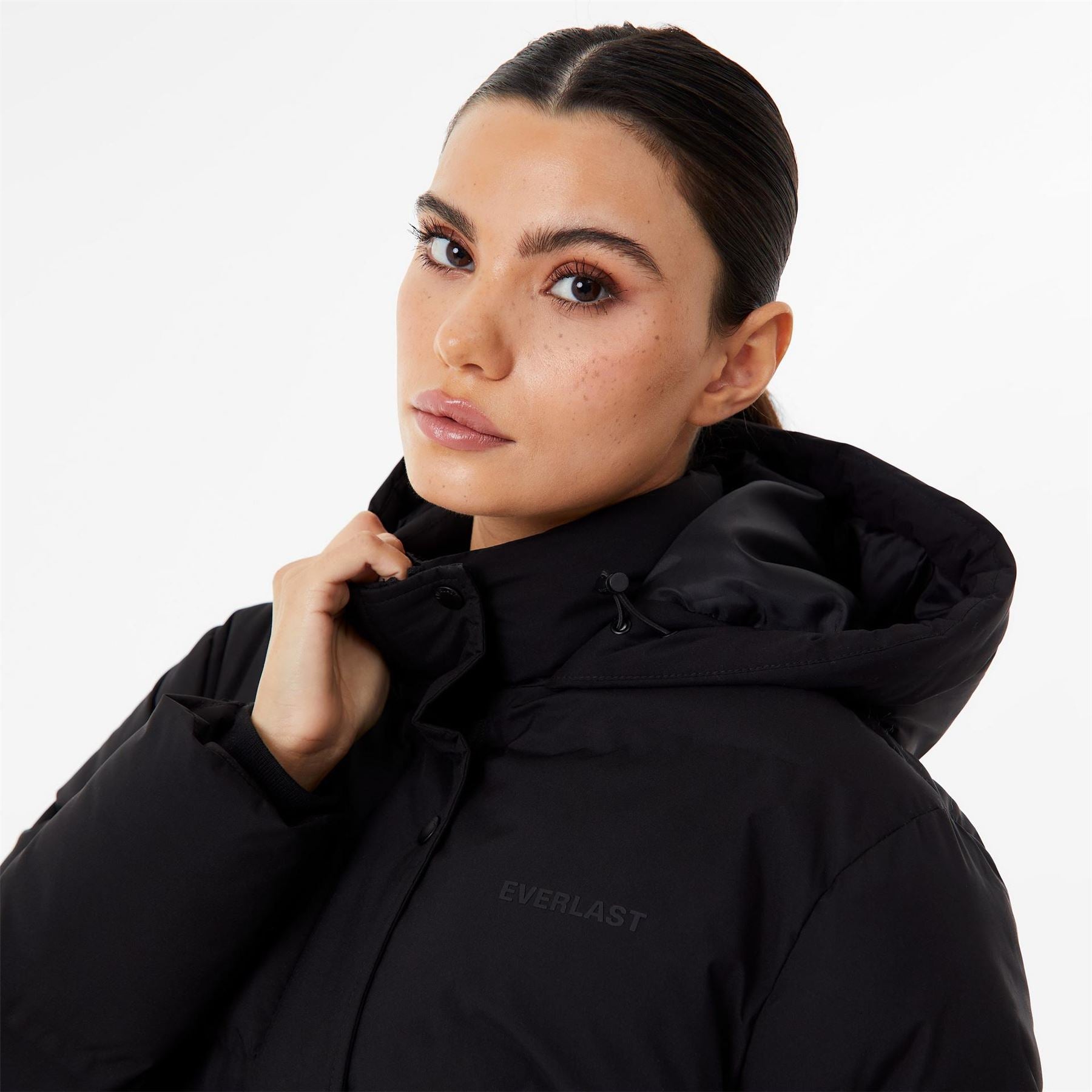 Everlast Waterproof Windproof Hooded Long Sleeve Short Puffer Jacket