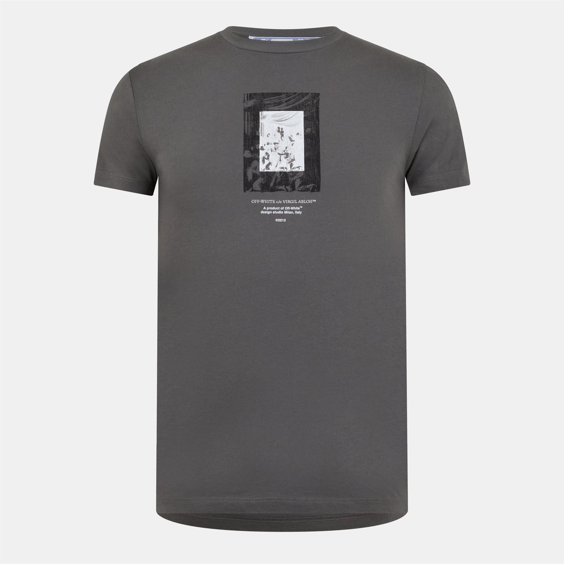 Off White Mirror Slm Short Sleeve Graphic Print T-Shirt