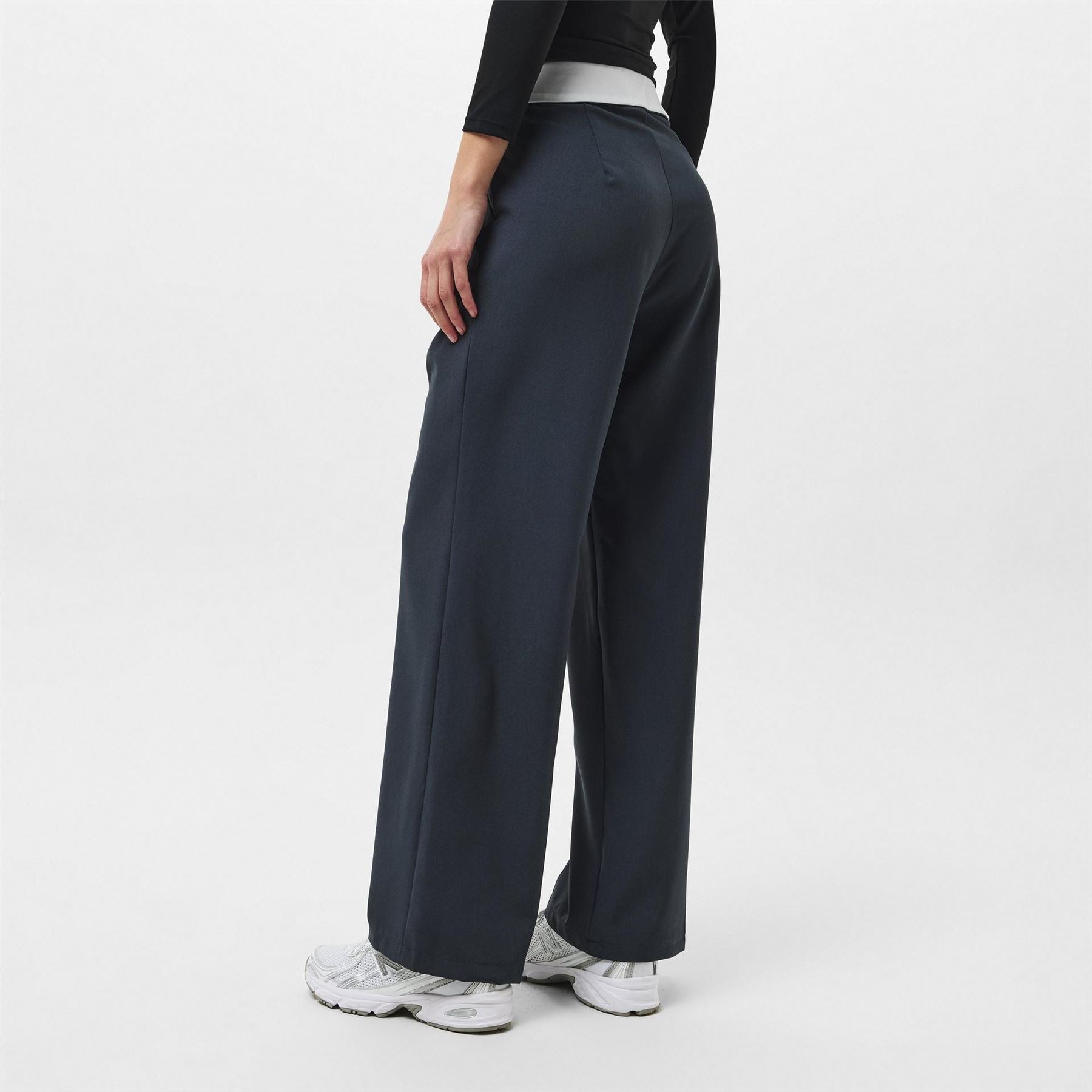 Missy Empire Fold Over Waist Wide Leg Trousers