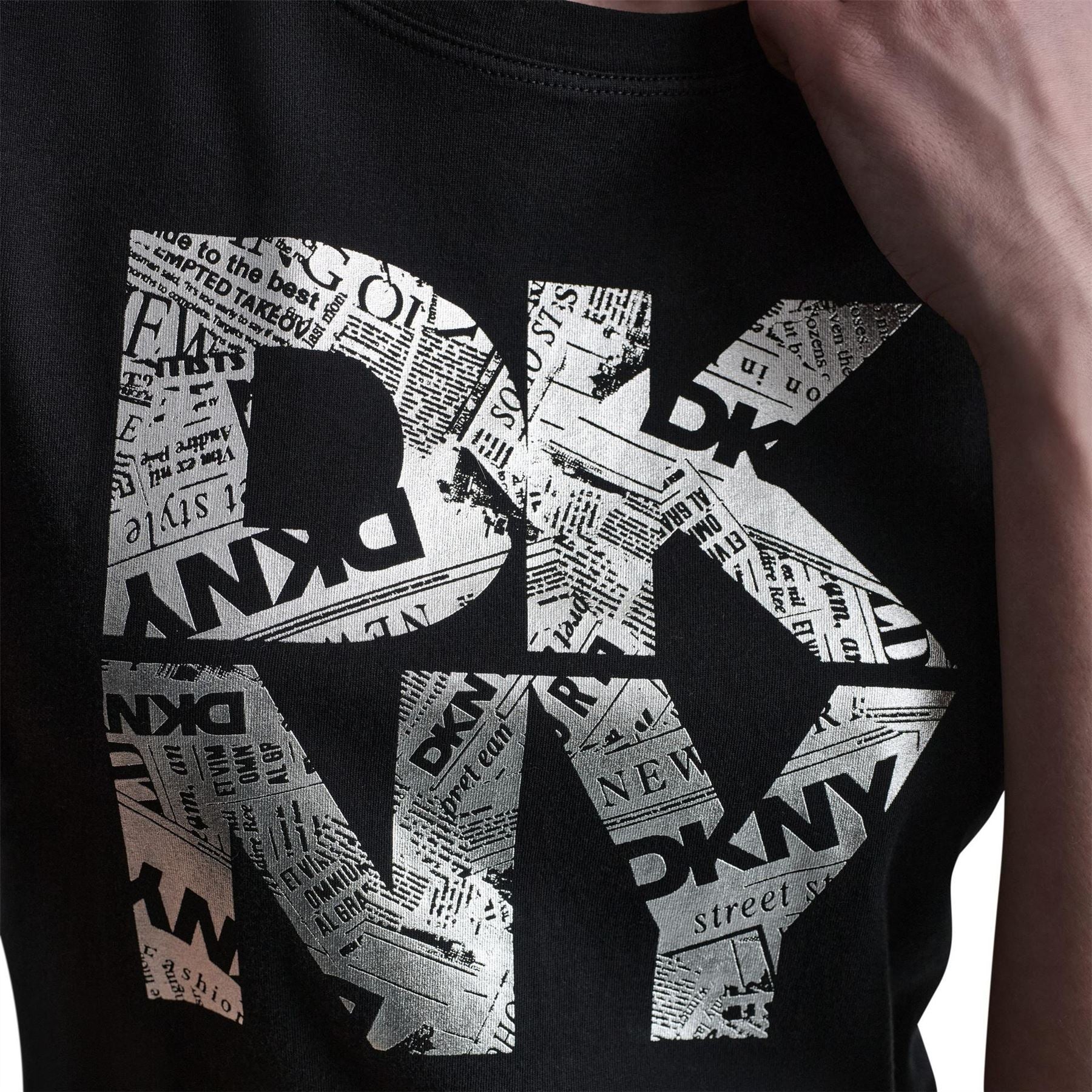 DKNY Newsprint DKNY Stacked Logo Crew Neck Tee