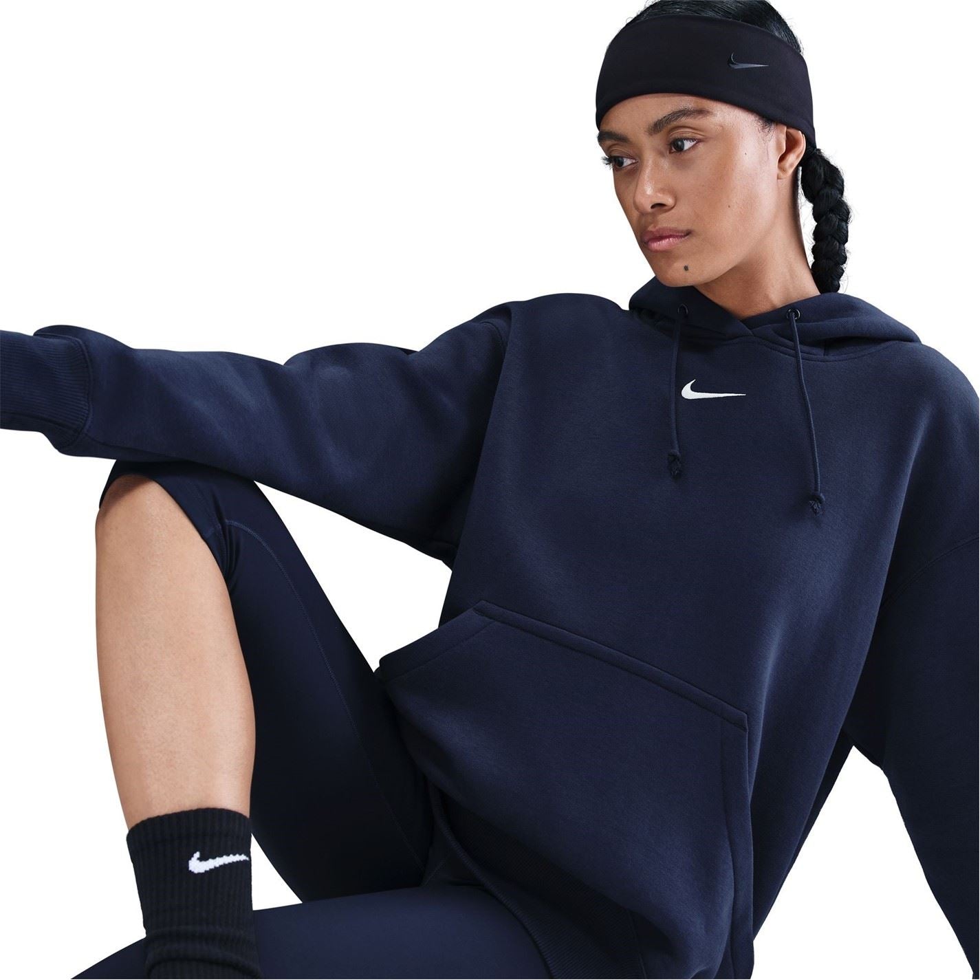 Nike Phoenix Fleece Oversize Fit Drop Shoulder Long Sleeve Hooded Neck Sweatshirt