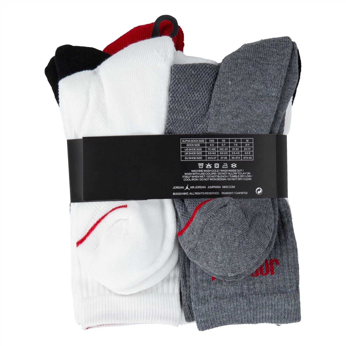 Air Jordan Legend Crew 6 Pack Socks Juniors
