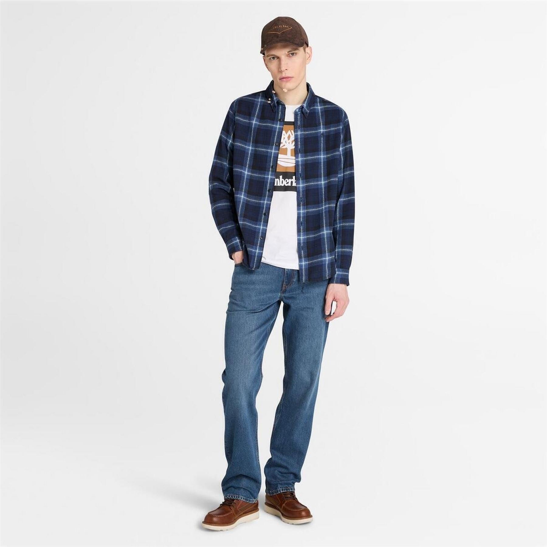 Timberland Collared Neck Button Down Long Sleeve Shirt