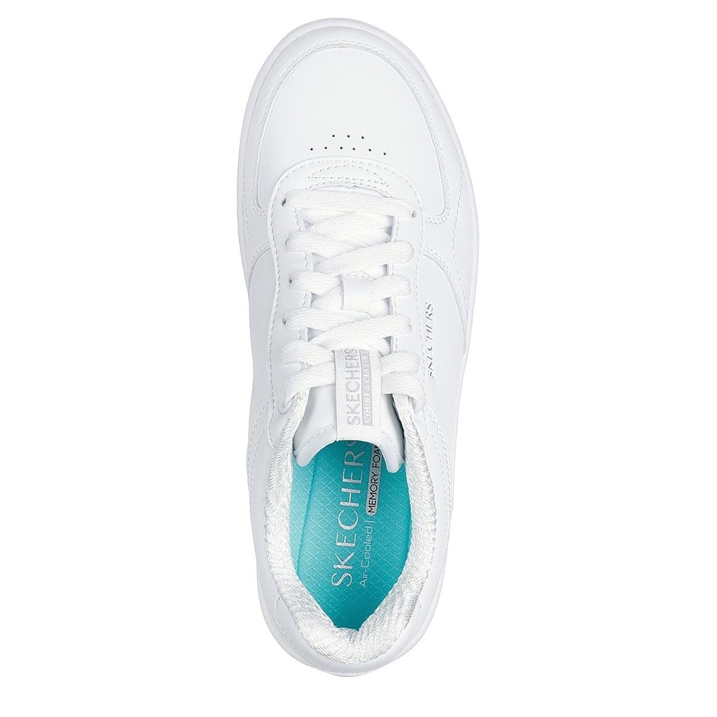 Skechers Duraleather Overlay Lace Up Low Top Trainers