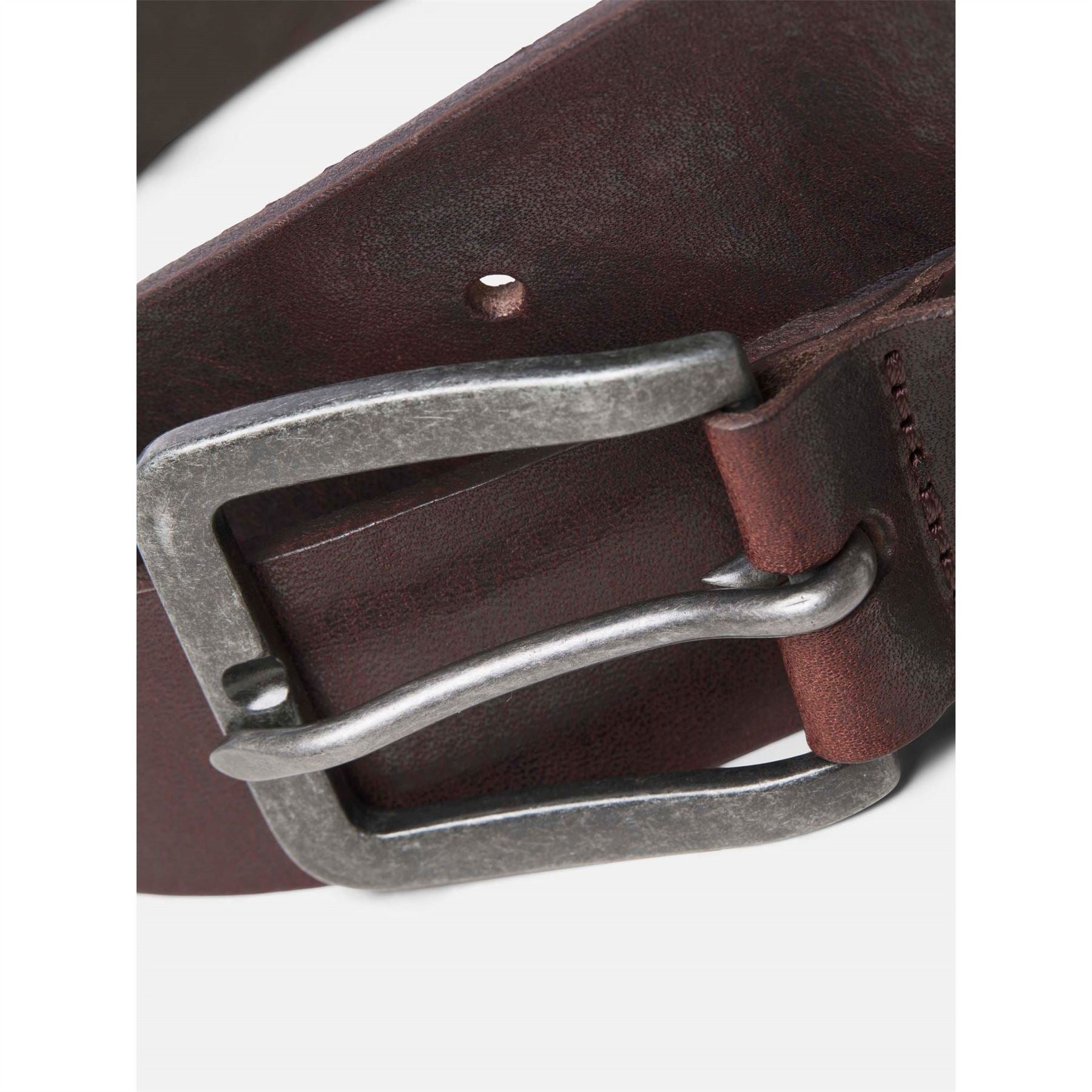 Jack and Jones Leather Pin Buckle Belt with Stitching