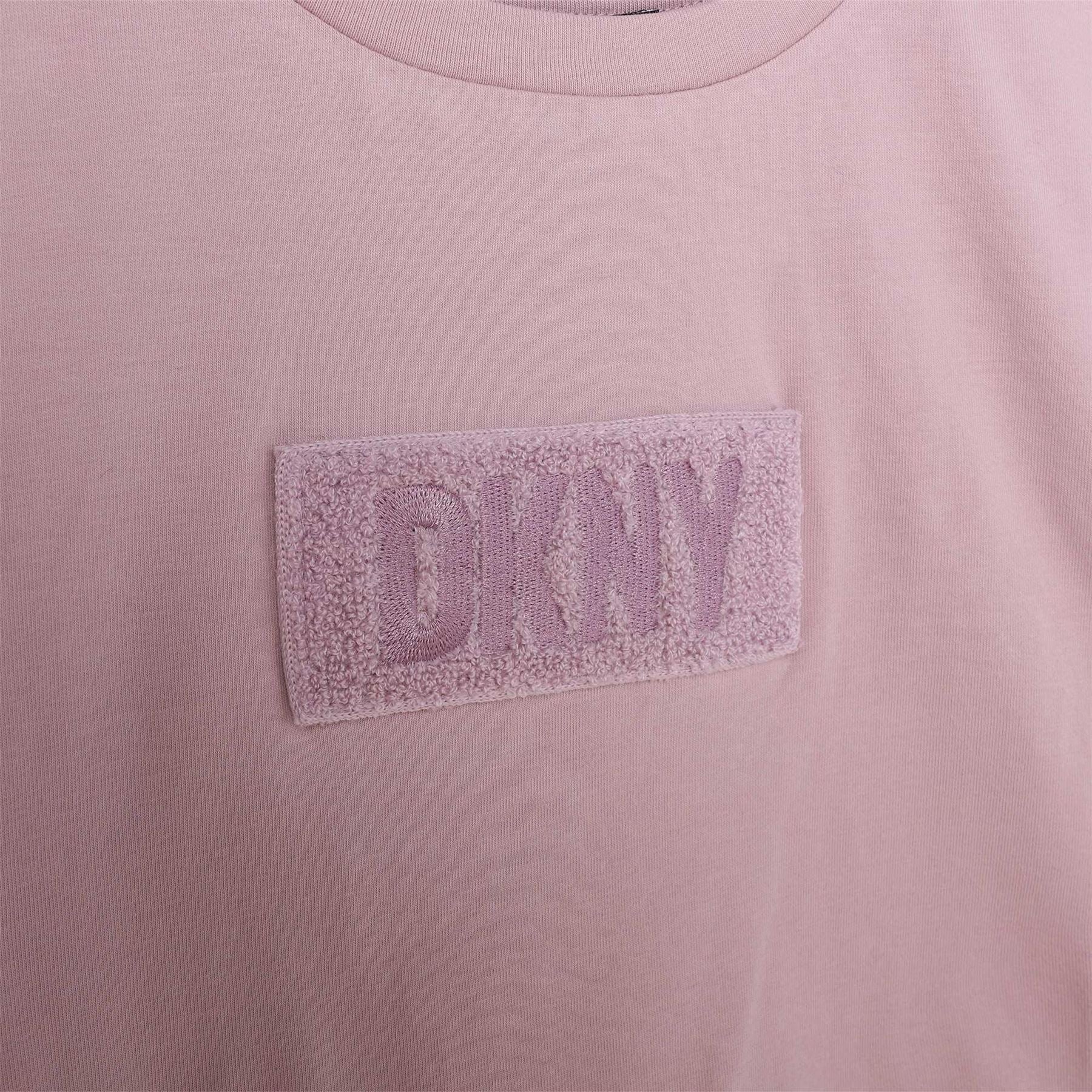 DKNY Box Logo Cropped Crew Neck T-Shirt