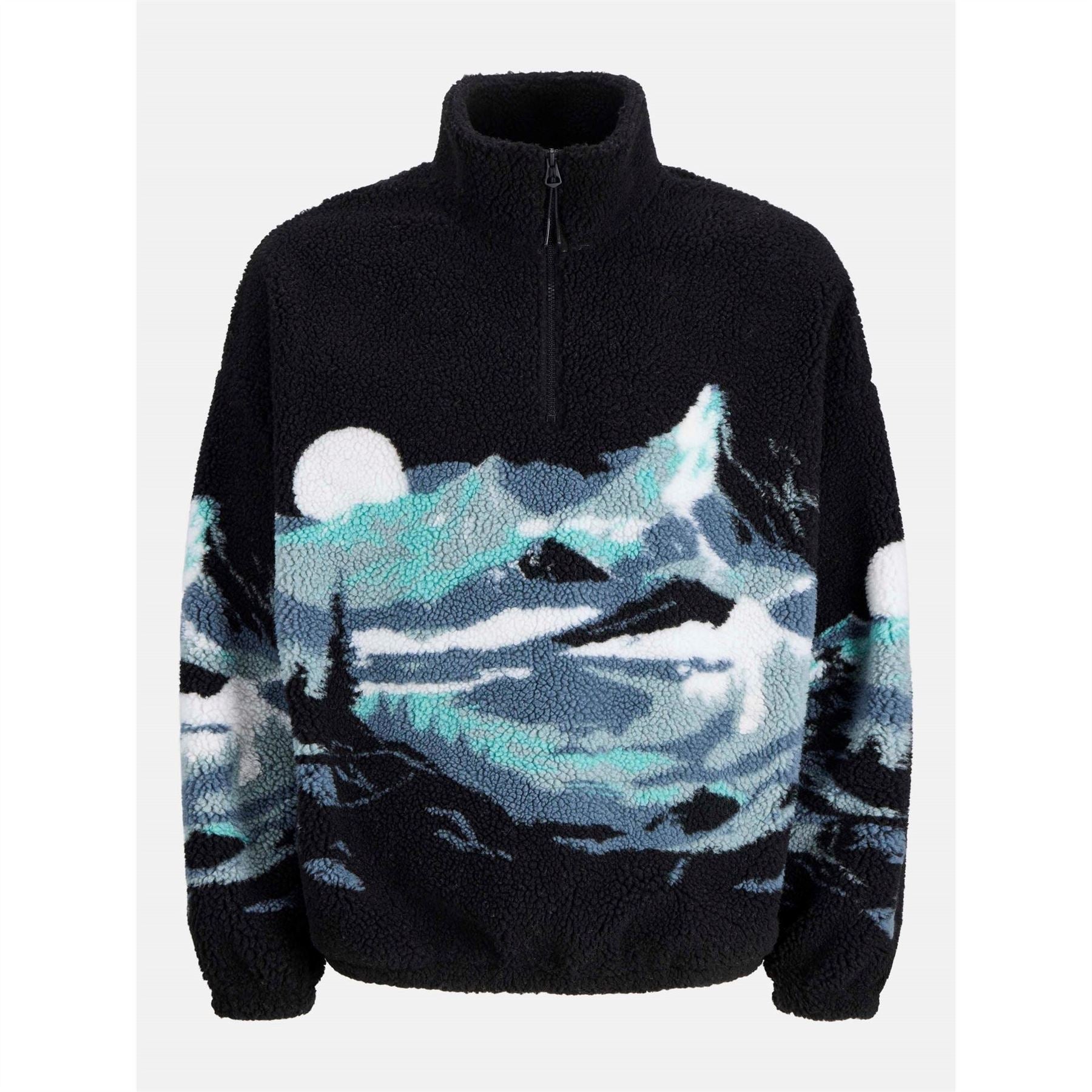 Jack and Jones Mens Bear Mountain Teddy Fleece Half Zip Top