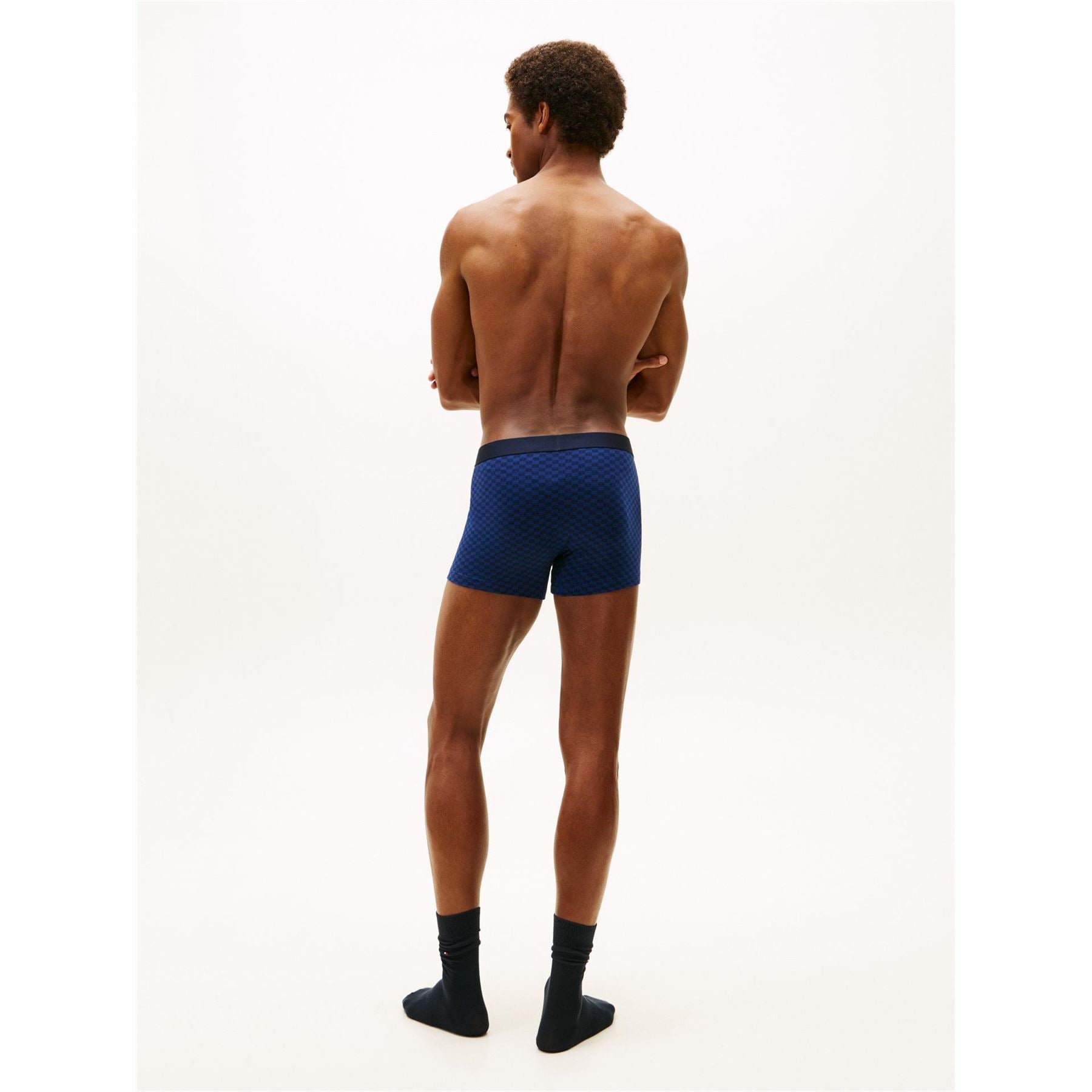 Tommy Hilfiger Checkerboard Trunk Set with Waistband Logo