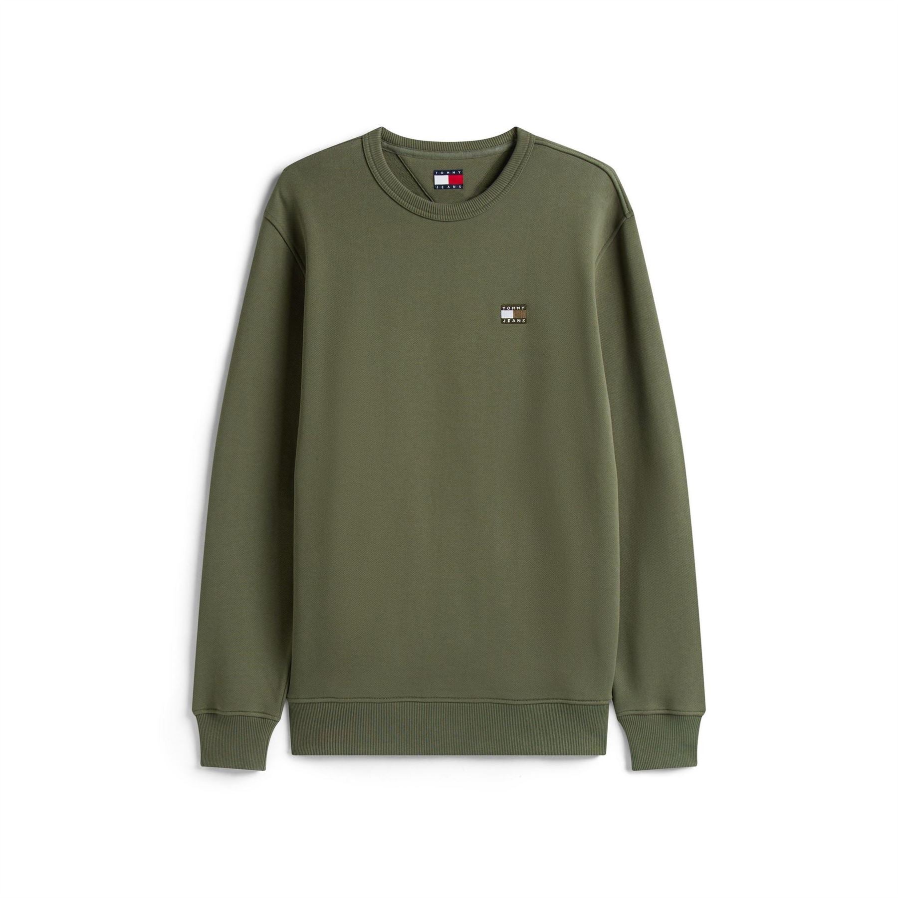 Tommy Jeans TJM Rubber Badge Regular Fit Crew Neck Long Sleeve Sweatshirt