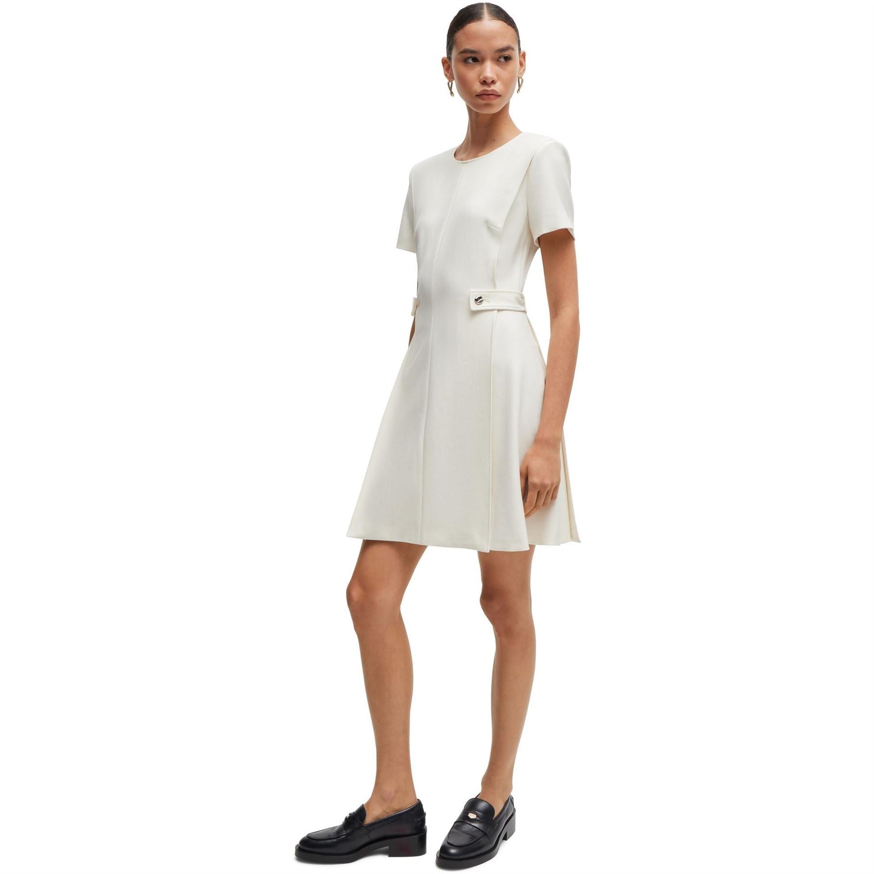 Boss Destena Crew Neck Knee Length A-Line Dress