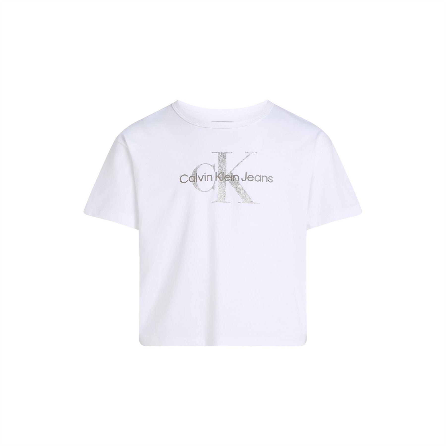 Calvin Klein Jeans Regular Fit Glitter Short Sleeve Crew Neck T-Shirt