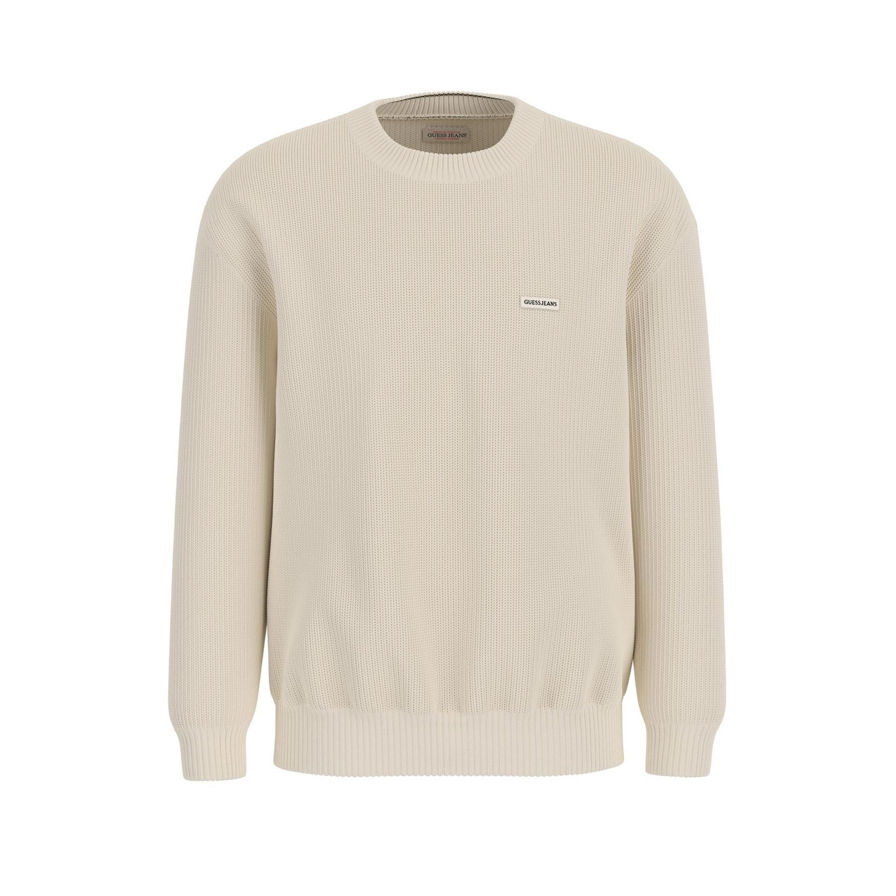 Guess Logo Print Crew Neck Long Sleeve Sweater
