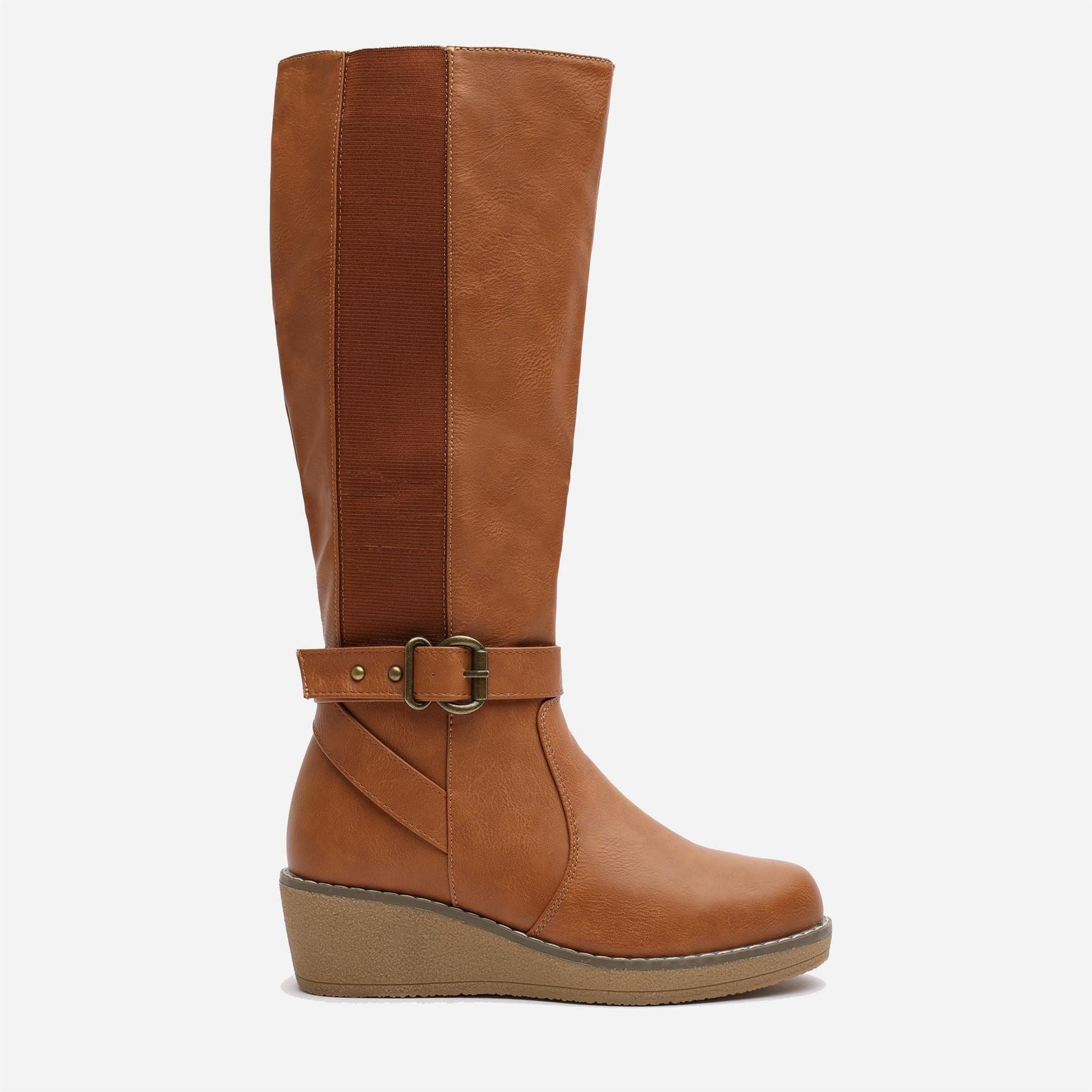 Wheres That From Ayleen Knee High Wedge Boots with Zipper