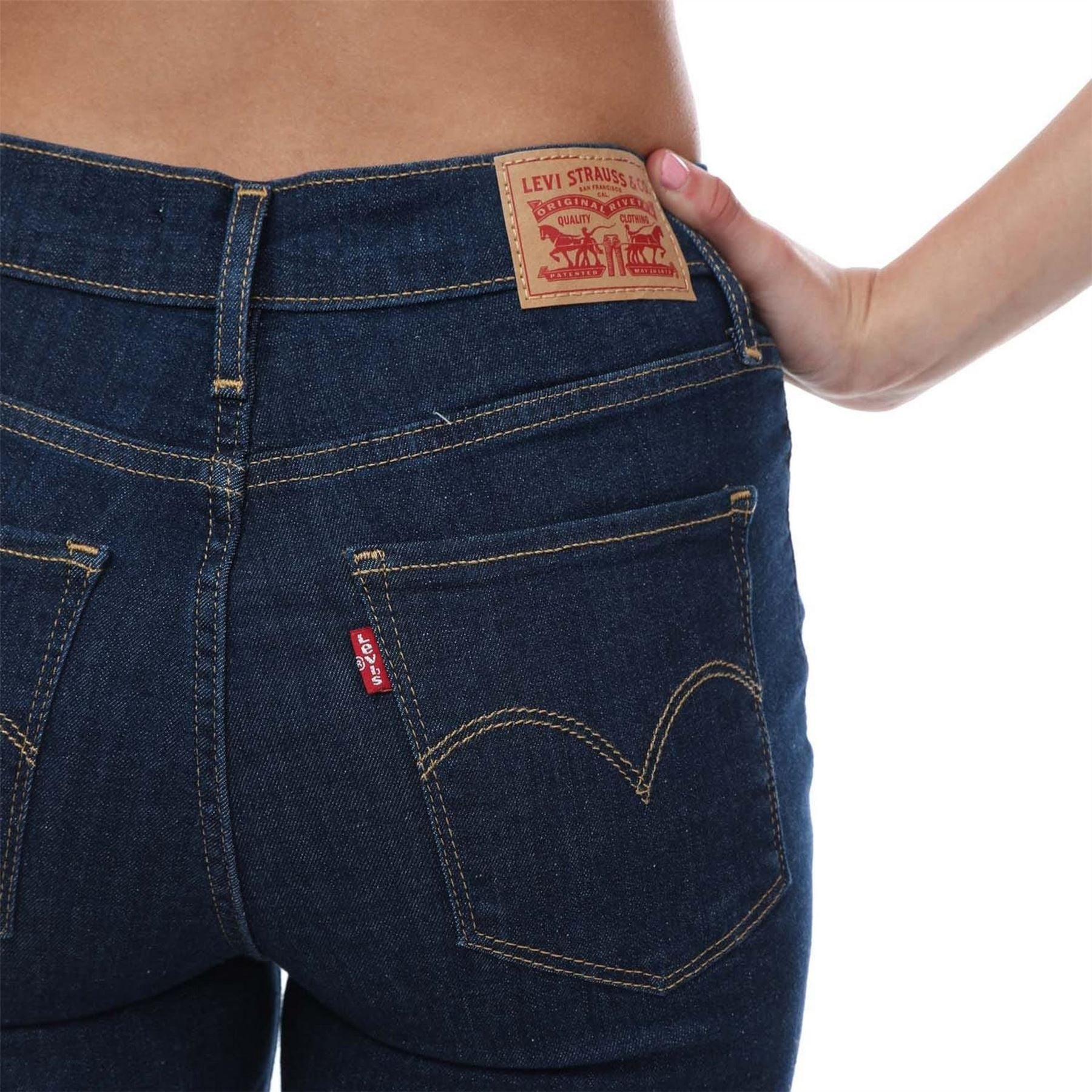 Levis High Rise Super Skinny Rinsed Jeans