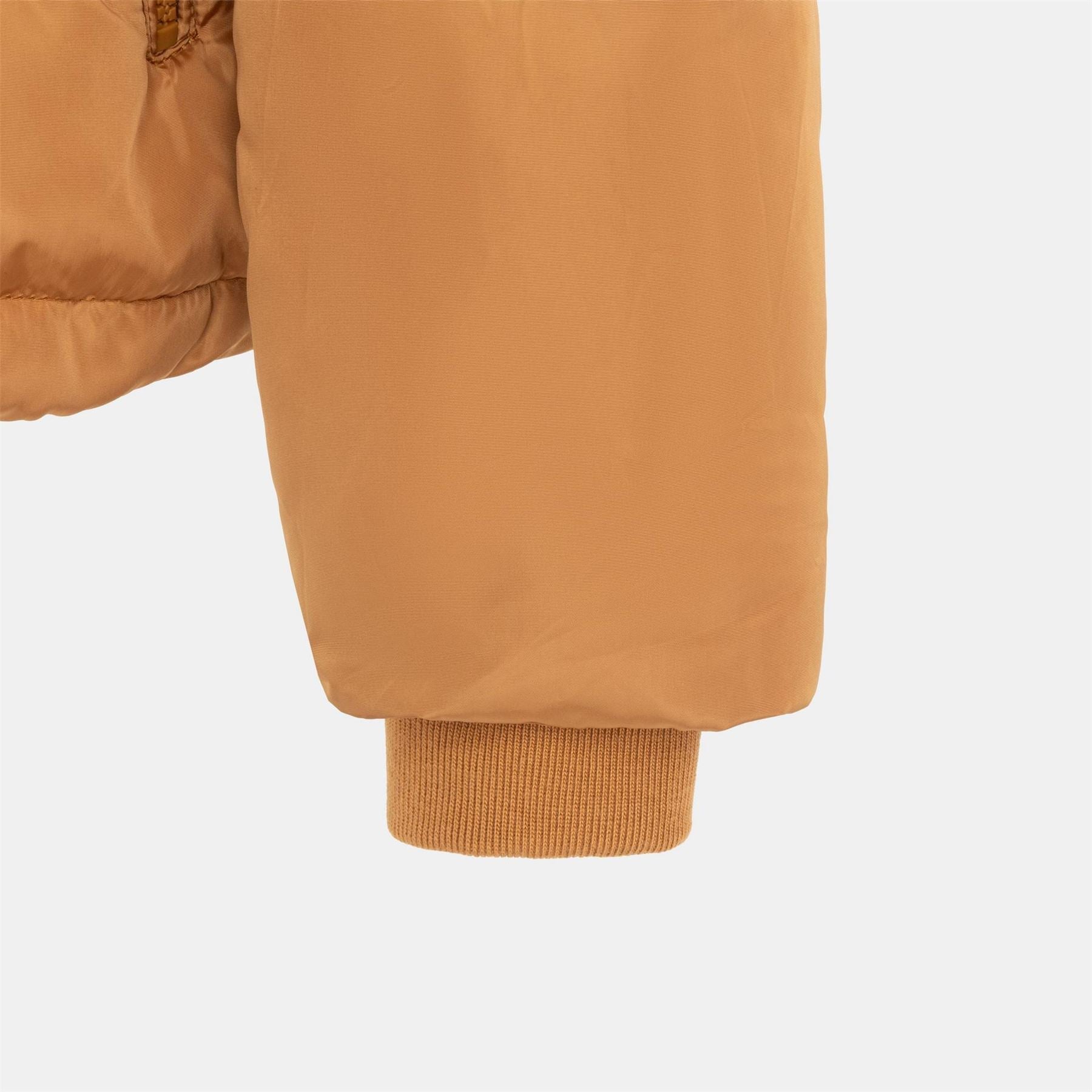 I Saw It First Solid Patterned Hooded Snap Button Fur Trim Ribbed Cuff Parka Jacket