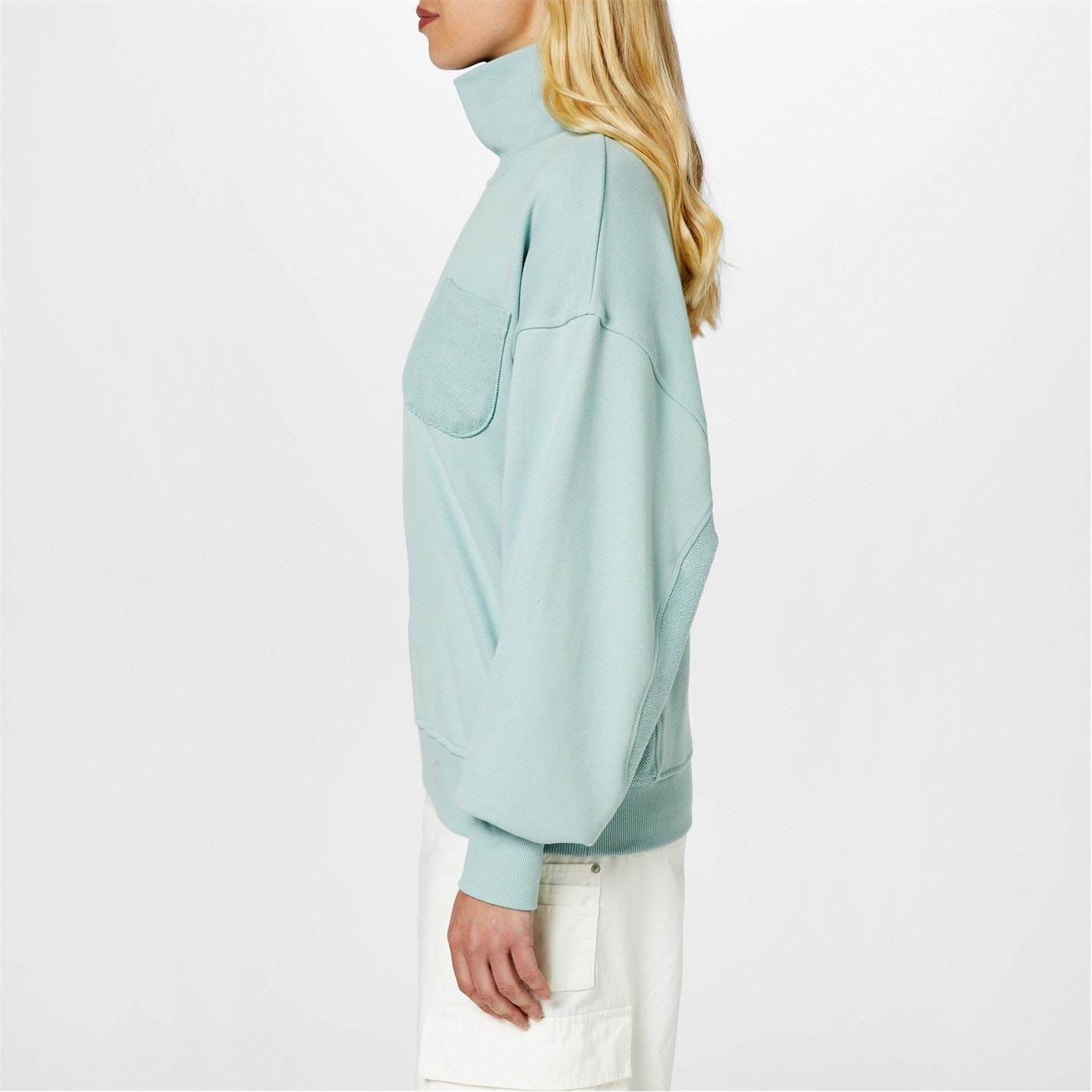 Reebok Funnel Neck Relaxed Fit Long Sleeve Sweatshirt