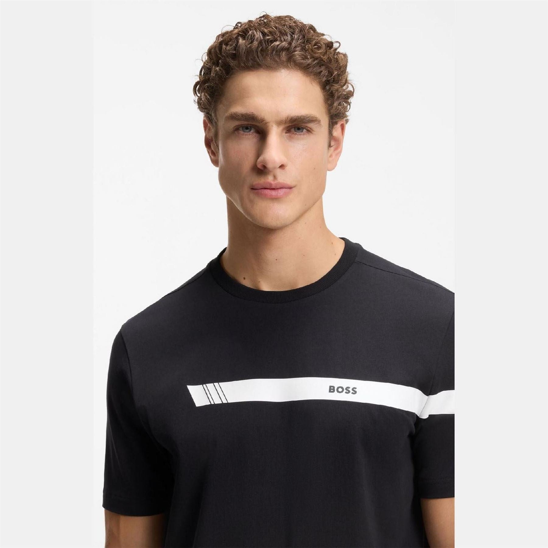 Boss Fit T-Shirt With Logo Stripe