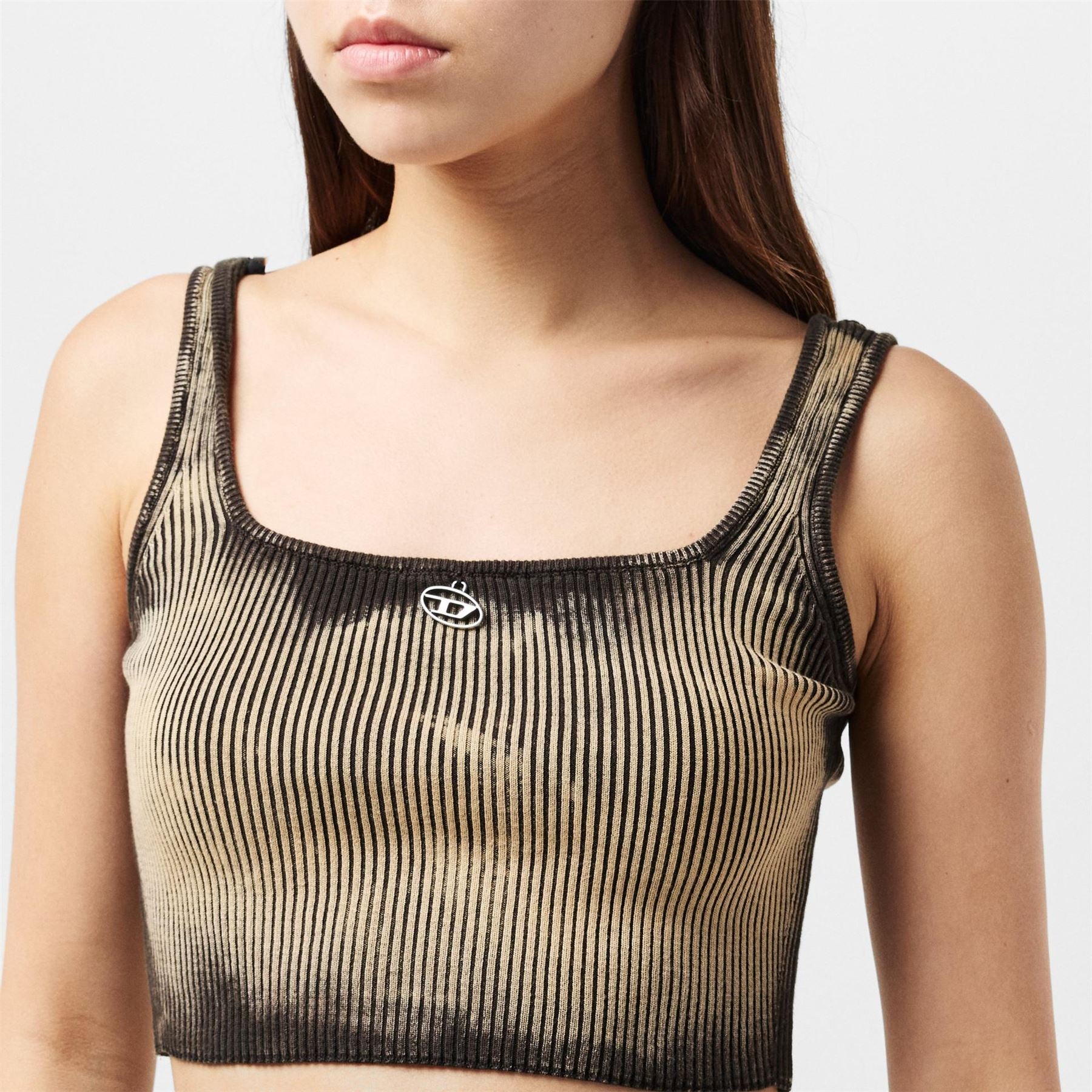 Diesel Deidra Slim Fit Cropped Lettering Tank