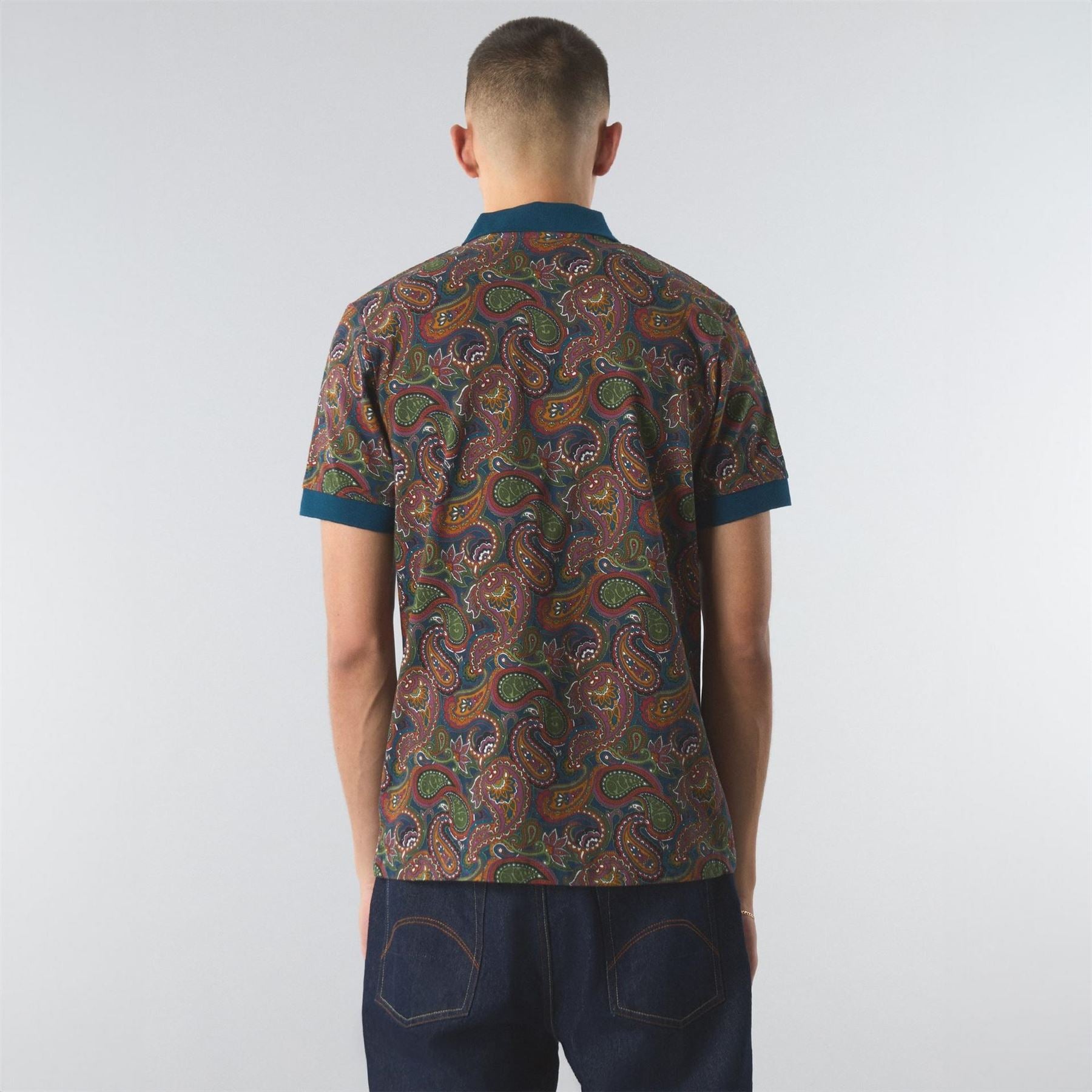 Pretty Green Paisley Short Sleeve Polo Shirt