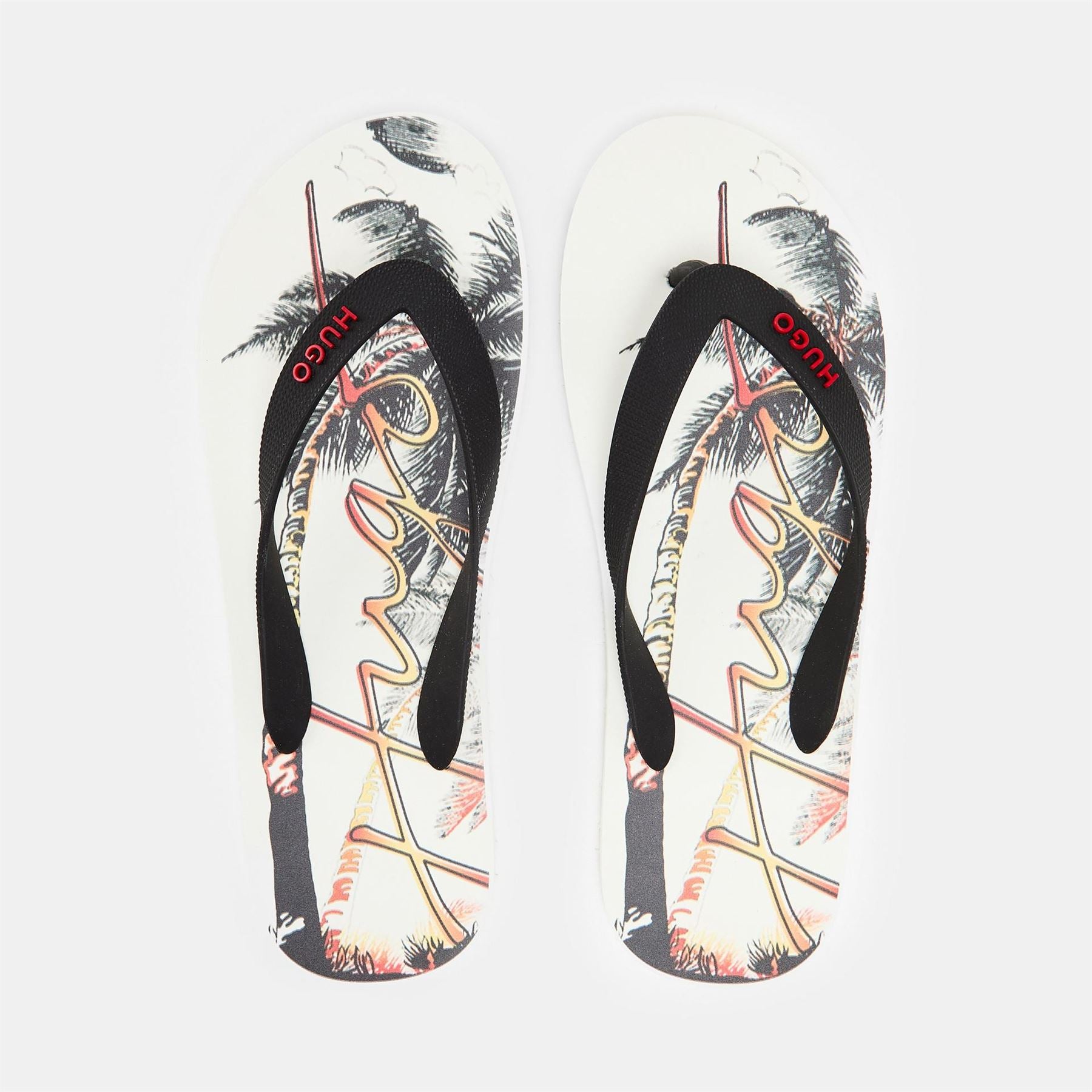 Hugo Arvel Thong Toe Graphic Print Flip Flops
