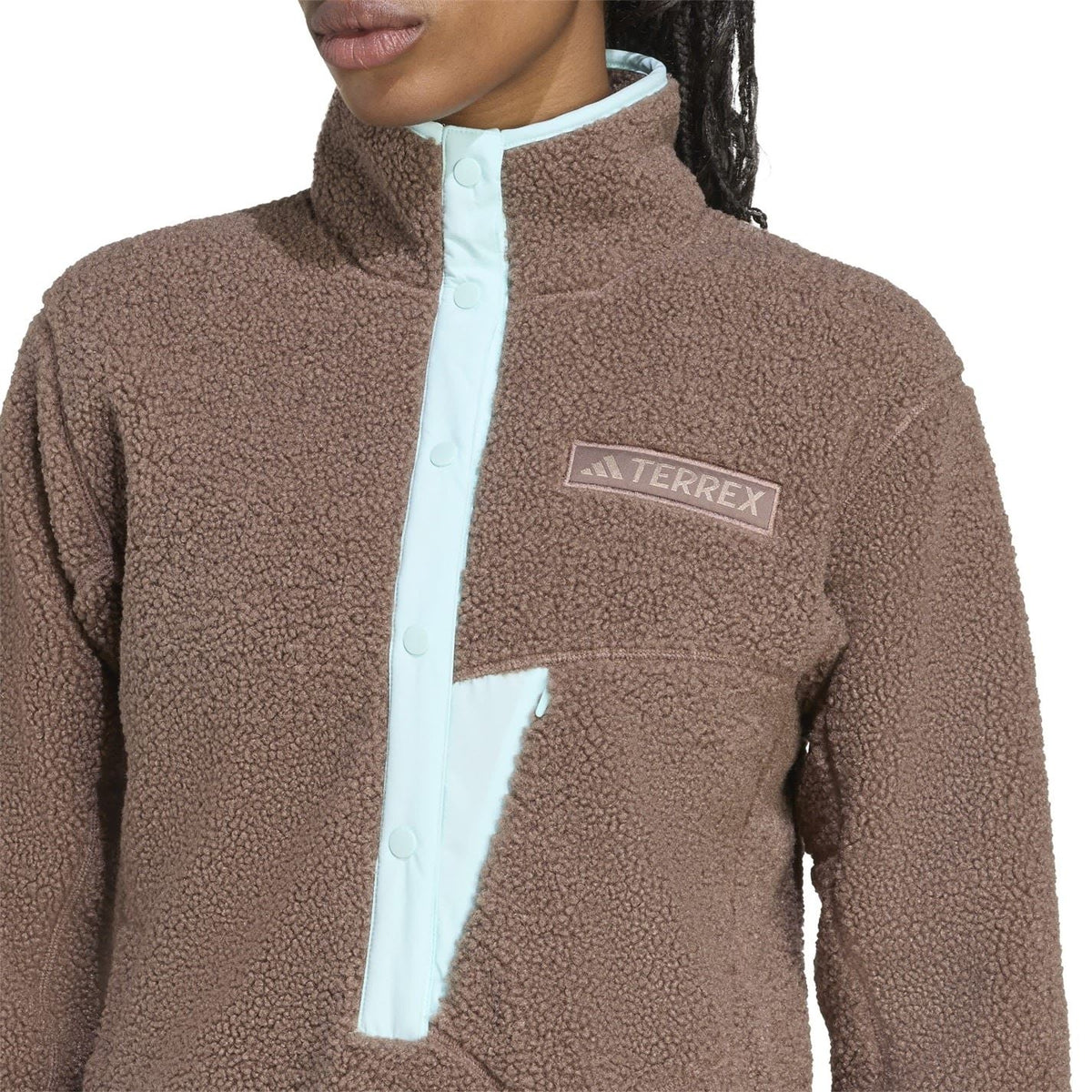 adidas Womens Terrex Xploric High Pile Fleece Pullover Sweatshirt
