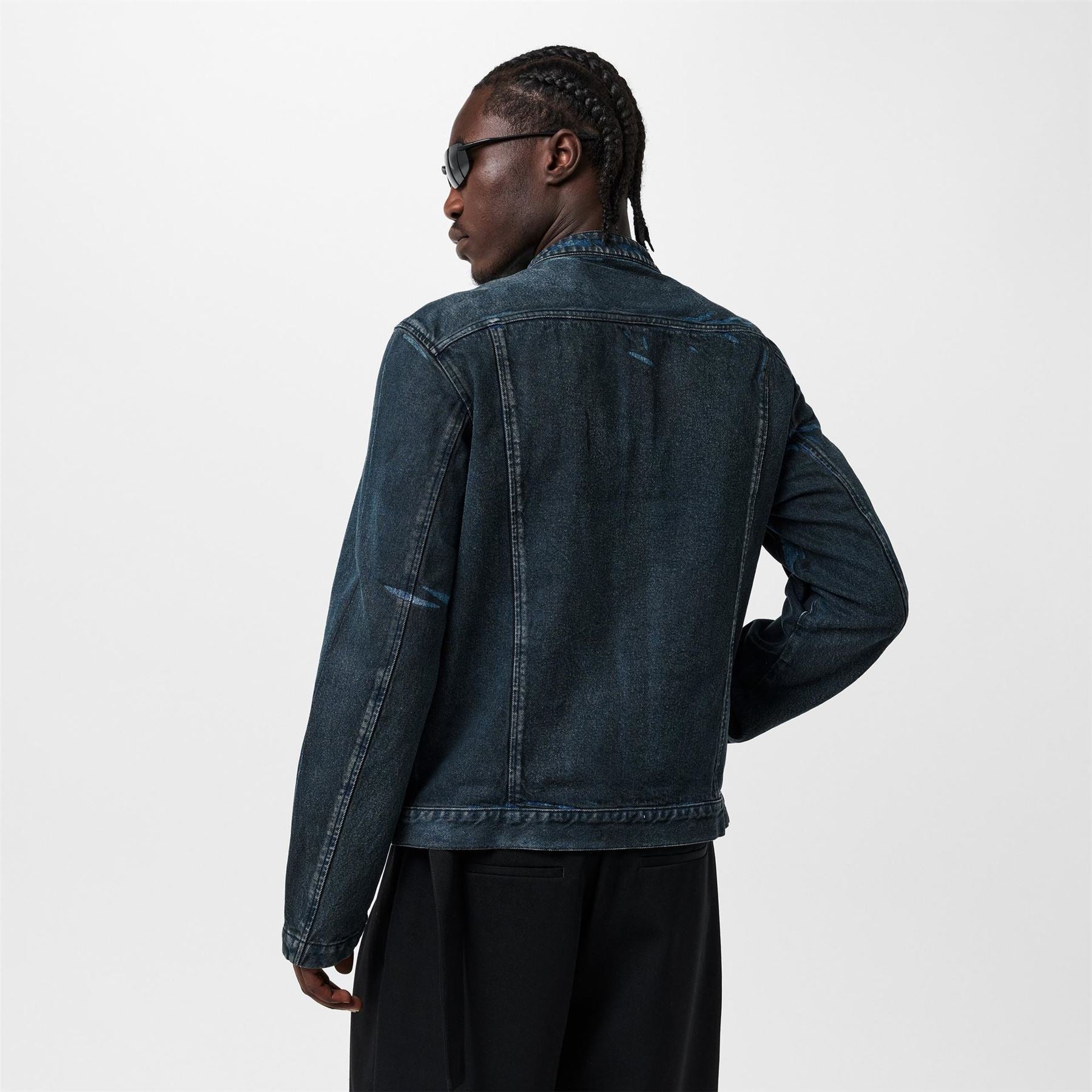Diesel Glory Mock Neck Denim Bomber Jacket