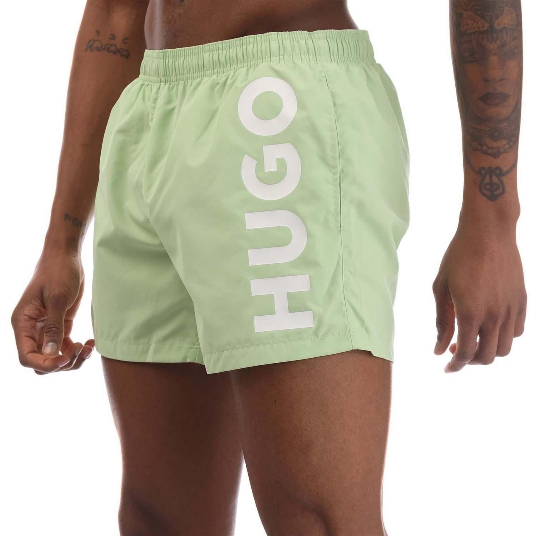 Hugo Logo Print Swim Shorts